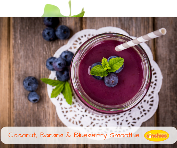 Coconut Banana and blueberry Smoothie