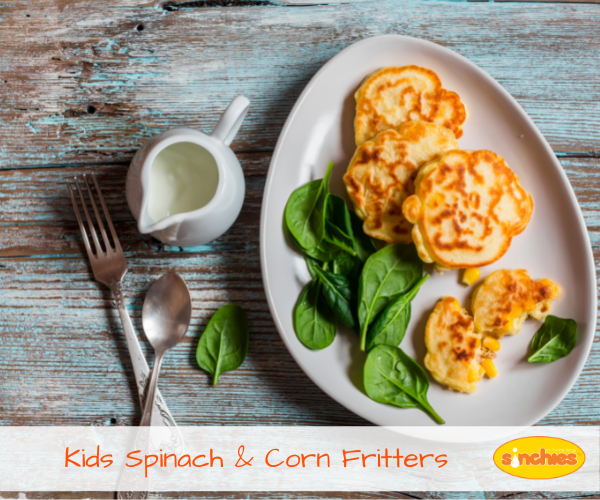 Kids Spinach and Corn Fritters