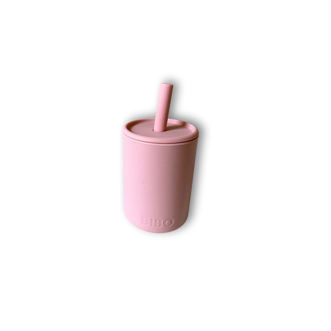 pink silicone sippy cup
