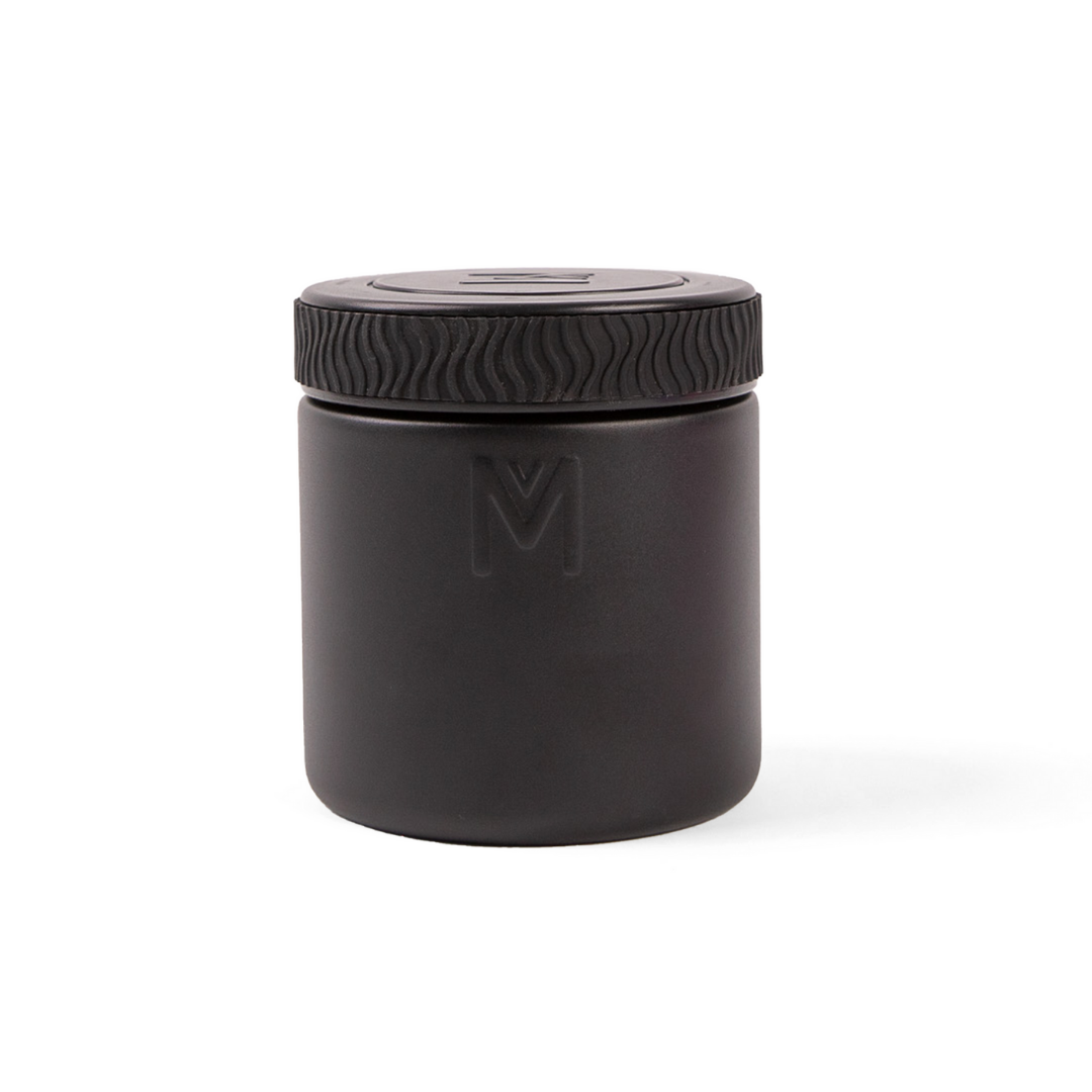 Midnight black insulated food jar