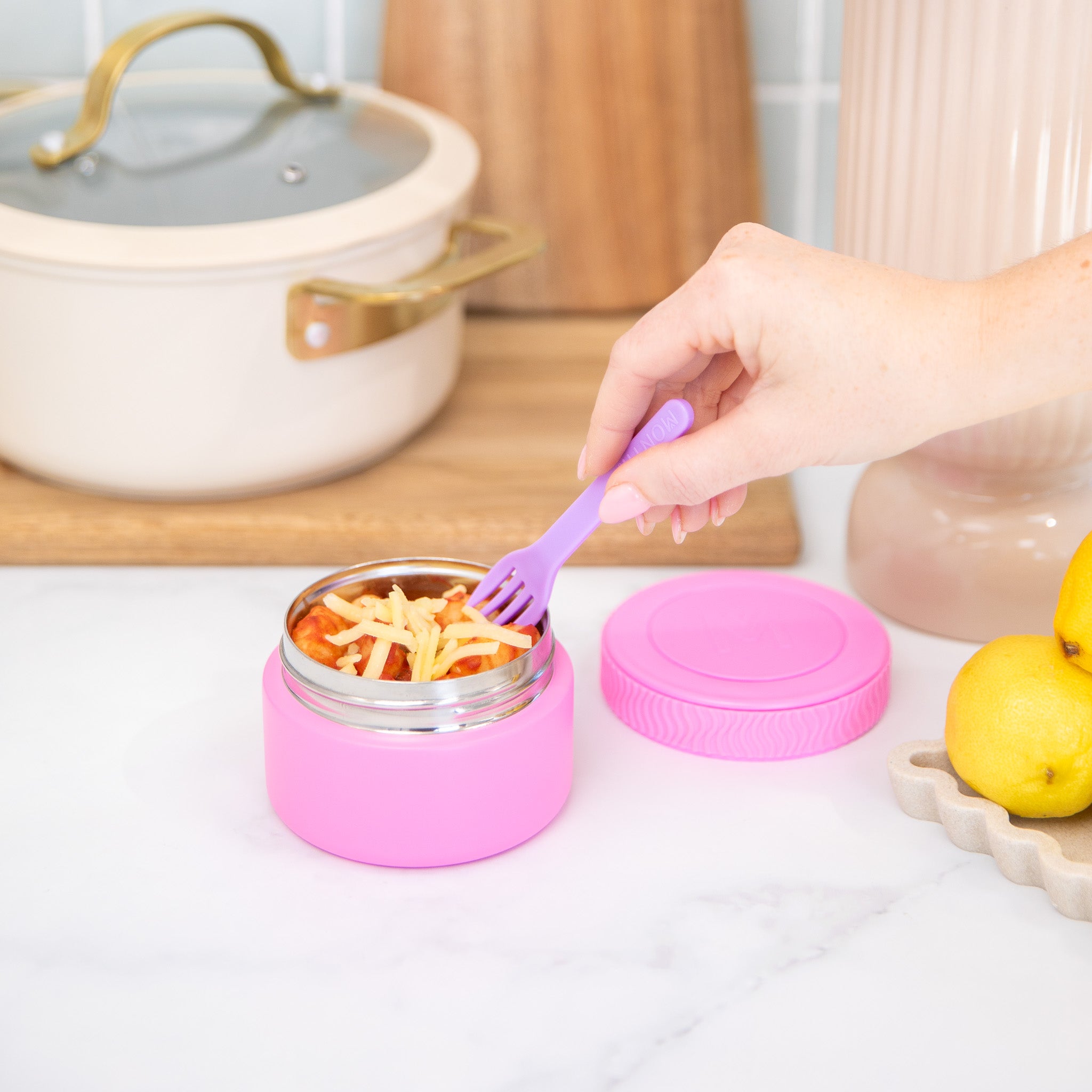Floss pink insulated food jar
