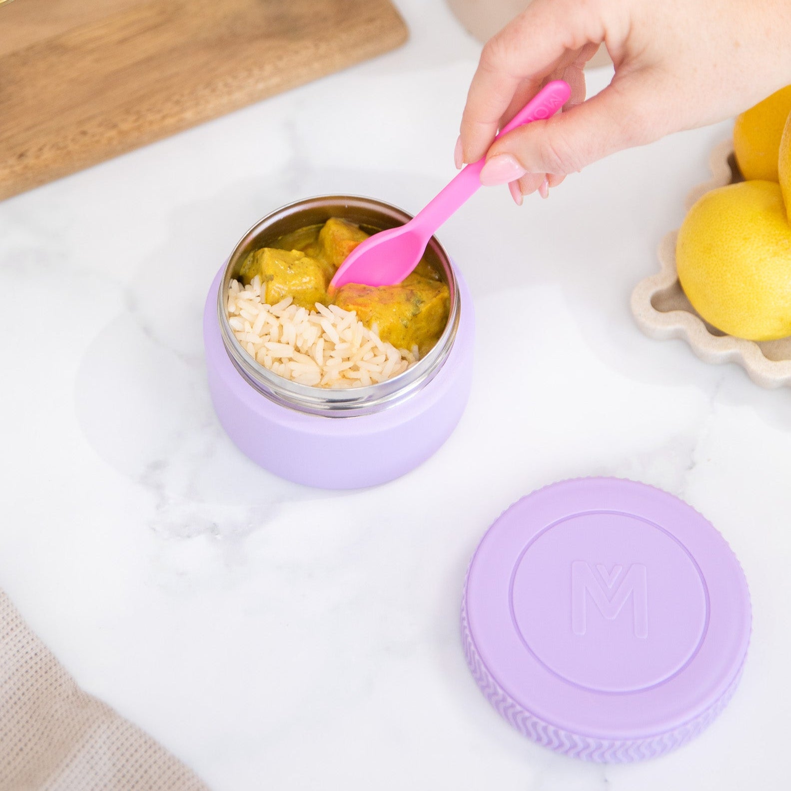lilac purple mini insulated food jar