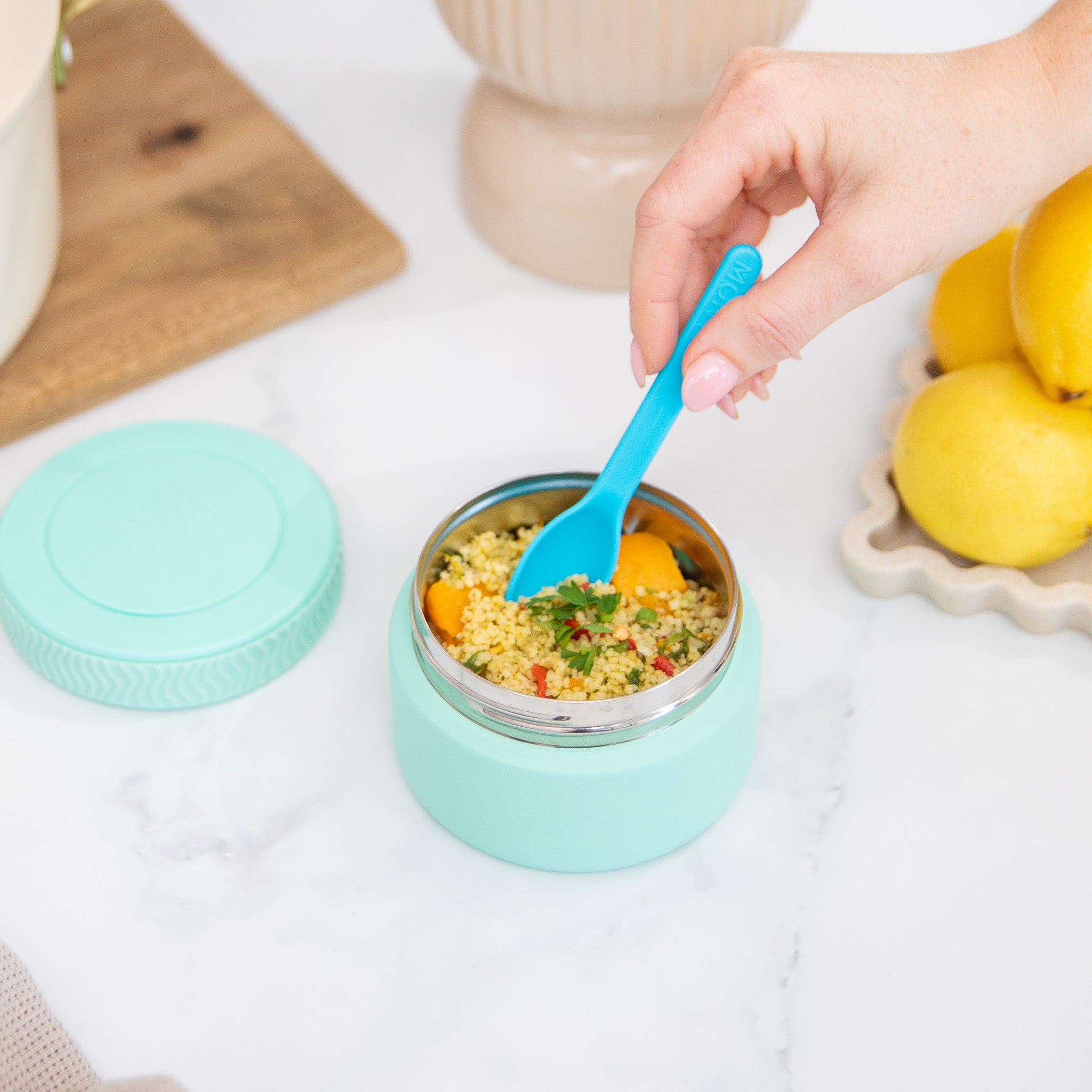 marine green mini insulated food jar