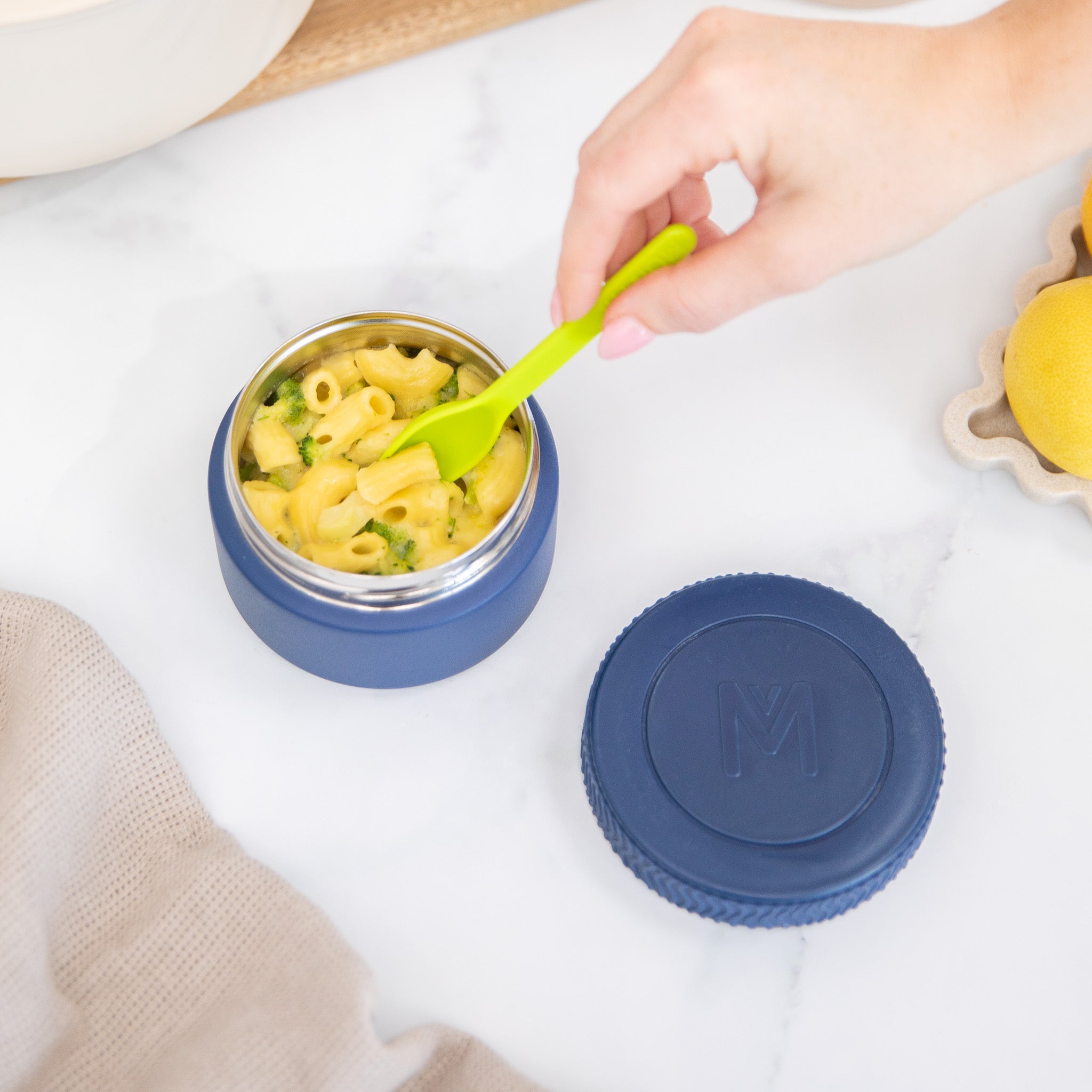 Navy mini insulated food jar