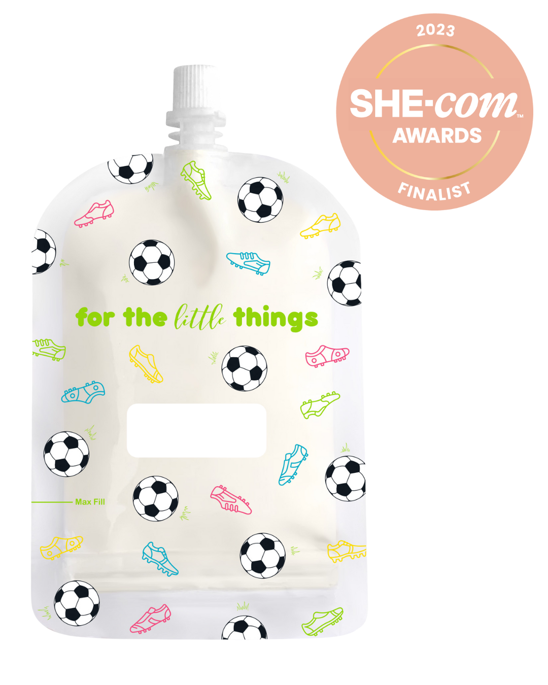 soccer reusable yoghurt food pouch