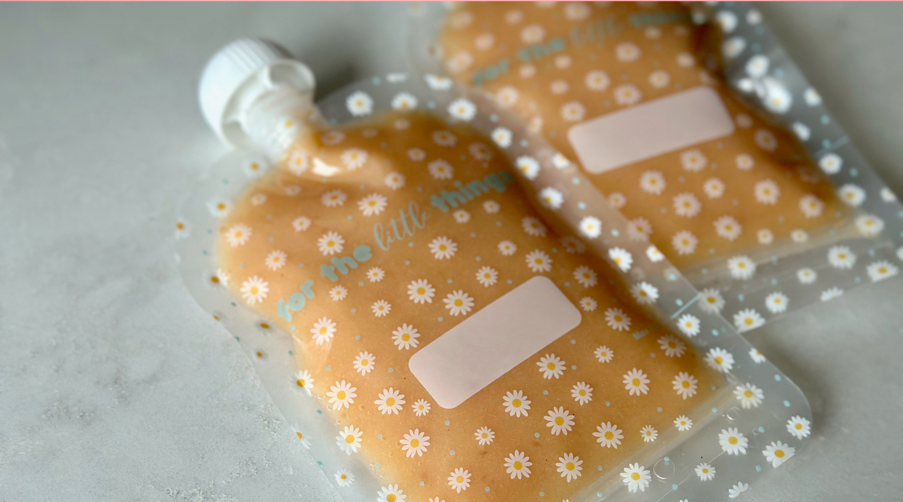 Sinchies reusable food pouch in daisies