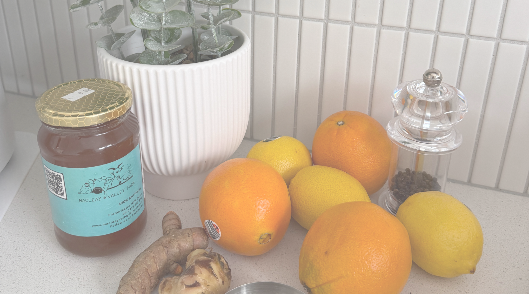 Homemade immunity bombs with ginger and citrus