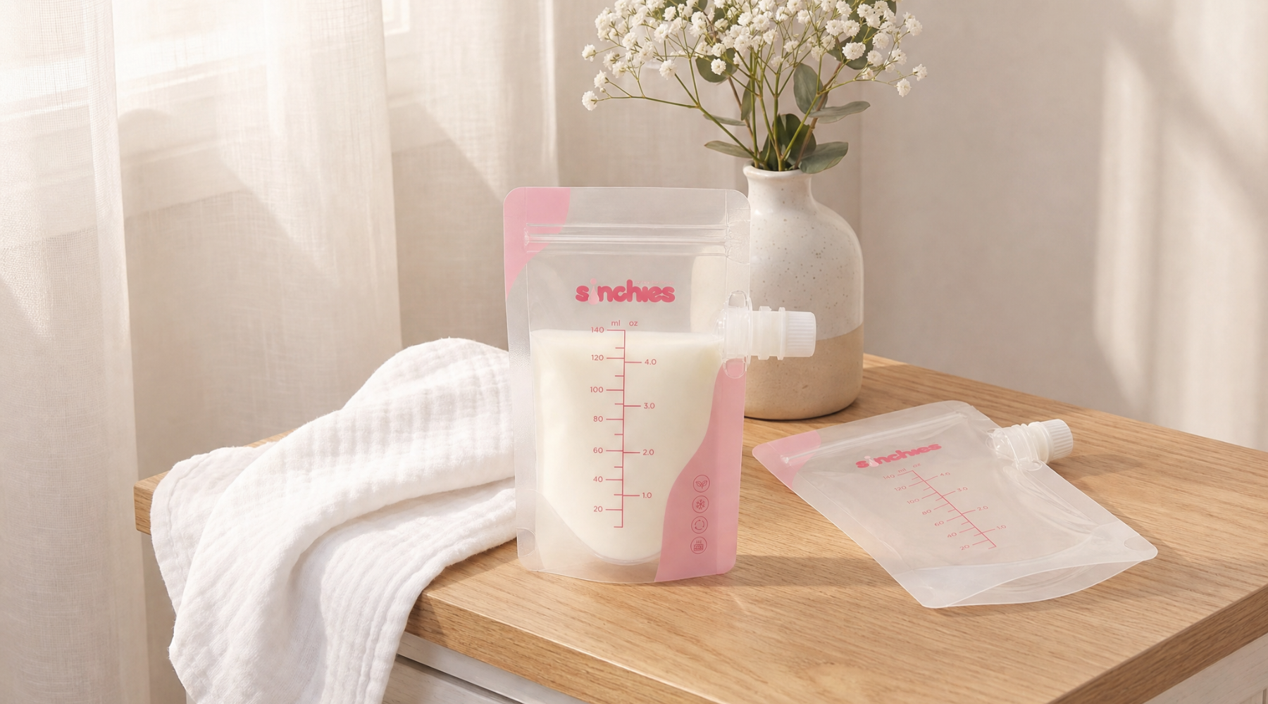 Reusable breast milk storage bags