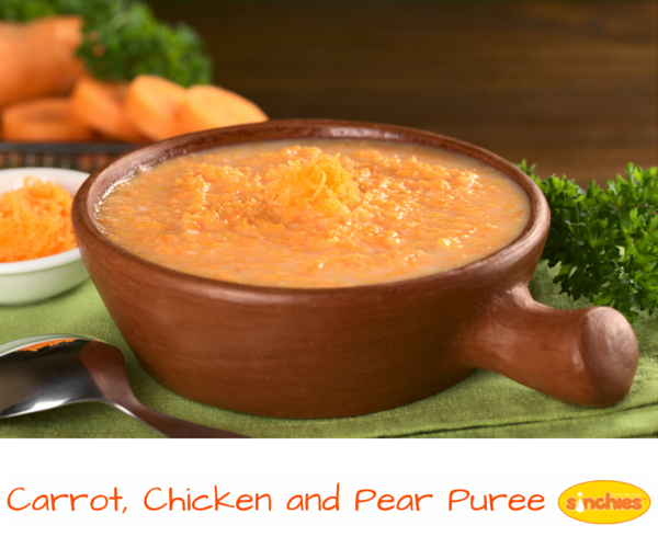 Carrot Chicken and Pear Puree Baby Food