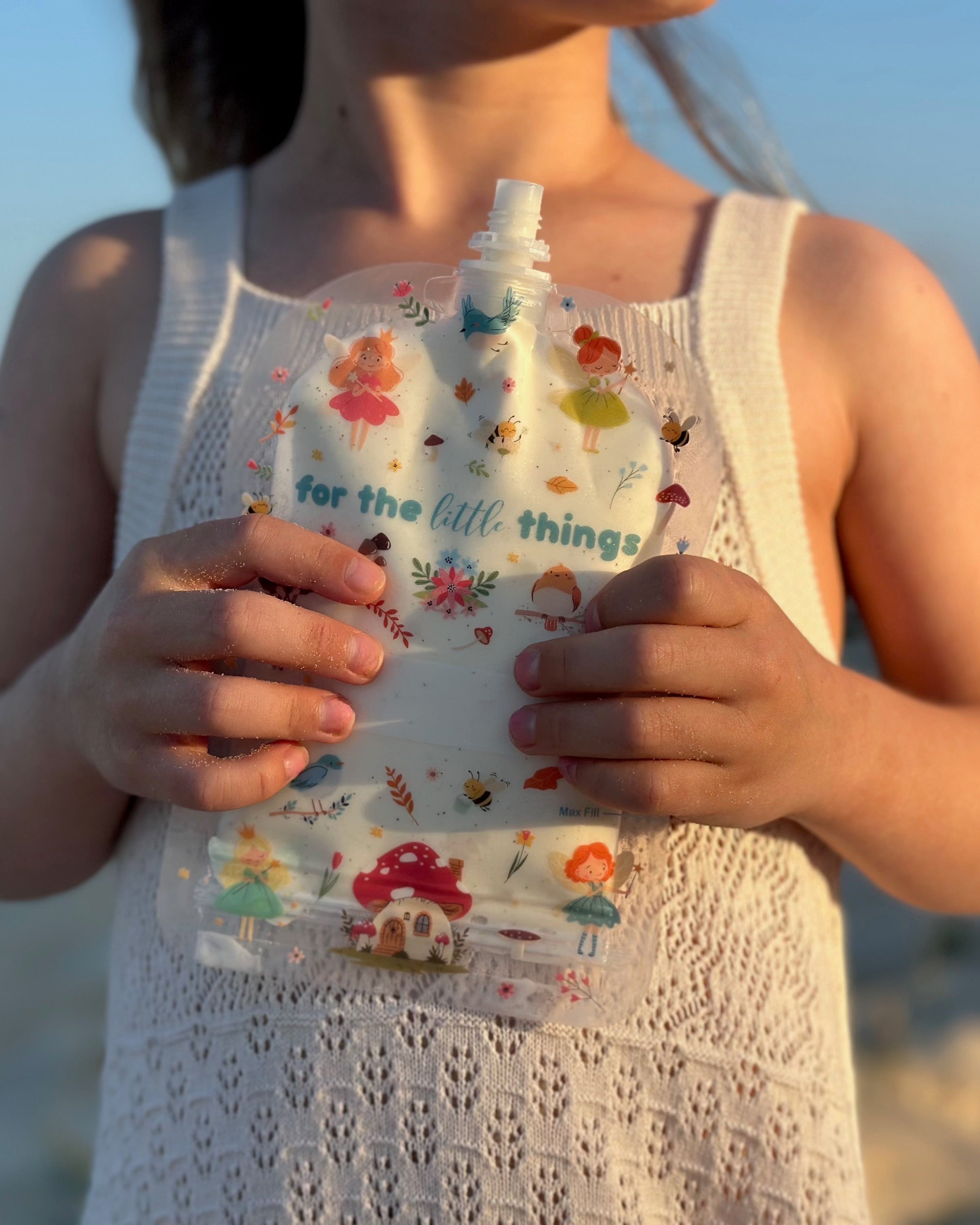 Fairy print reusable food pouch