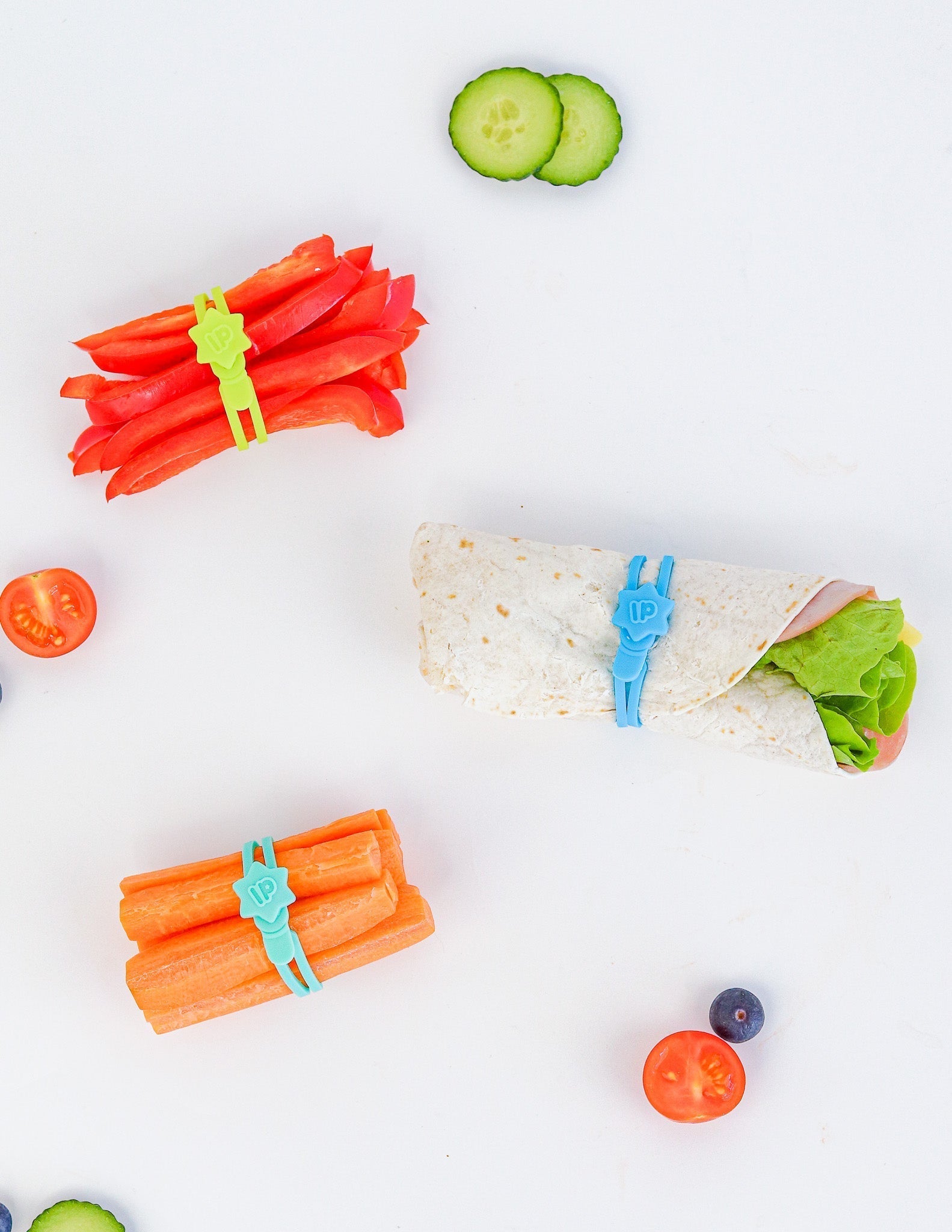 Silicone wrap bands for lunch boxes