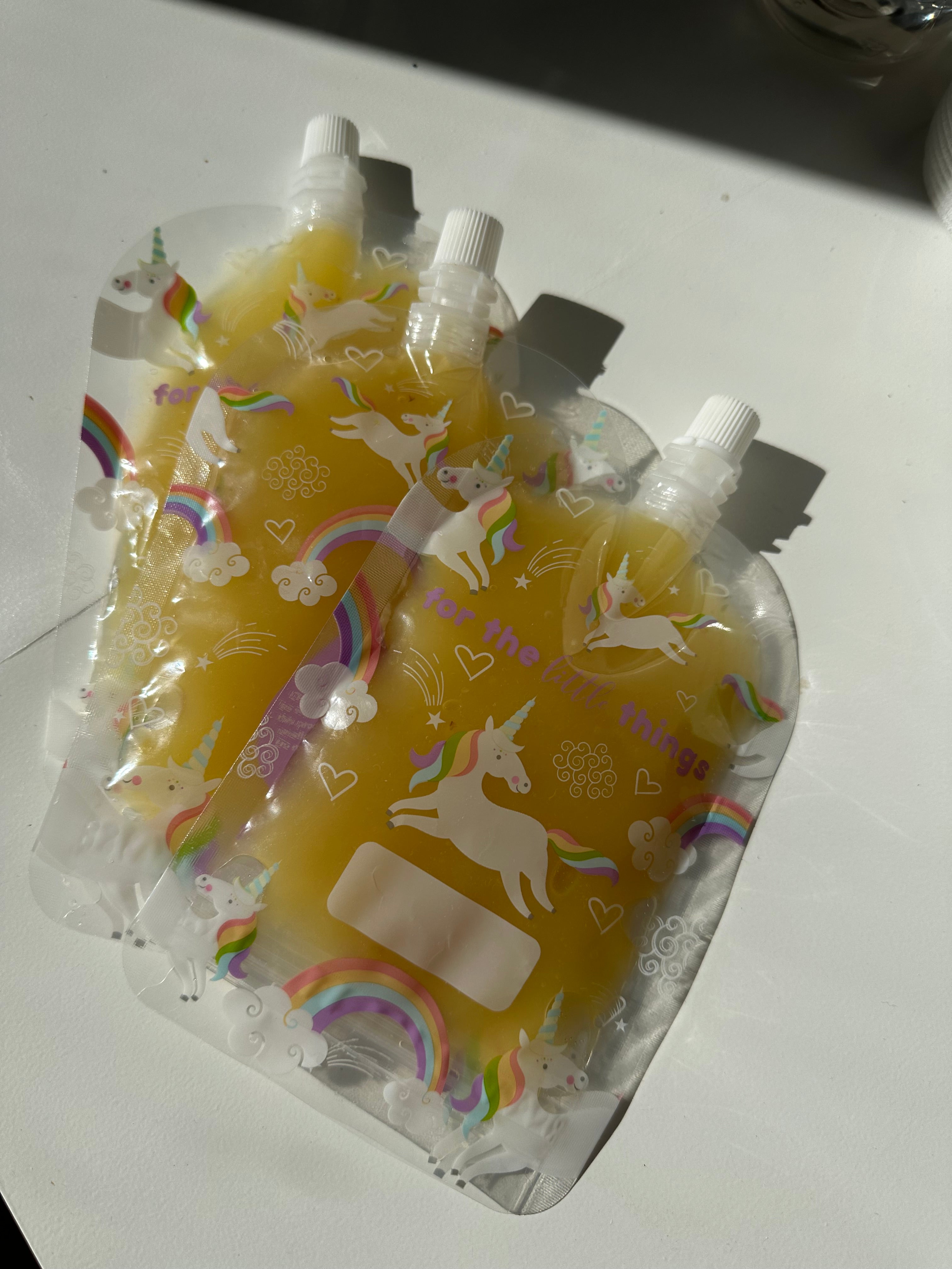 fruit puree in reusable food pouch