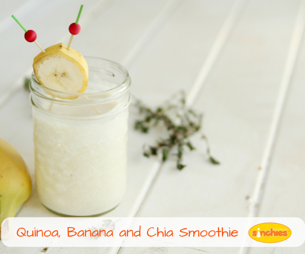 Quinoa banan and chia seed smoothie