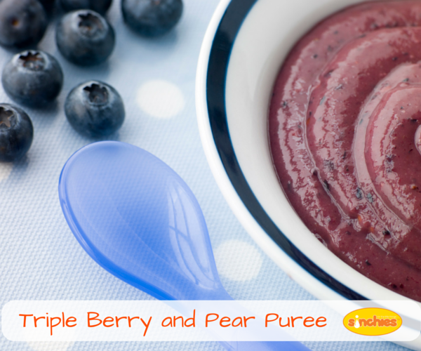 Triple Berry and Pear Baby Puree Recipe