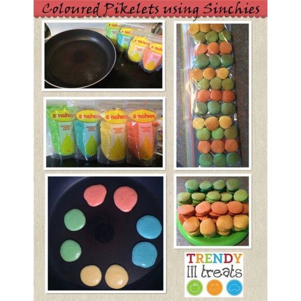 Rainbow Pikelets Recipe - Sinchies Style
