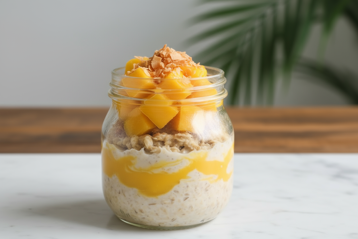 Tropical Mango Coconut Overnight Oats Recipe