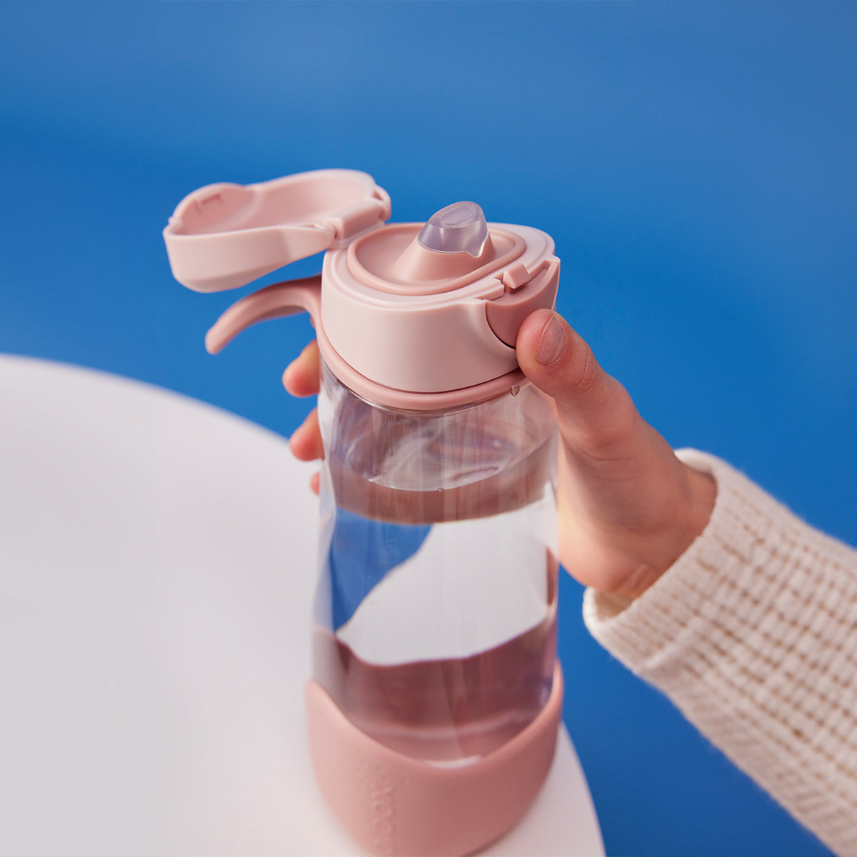 pale pink drink bottle