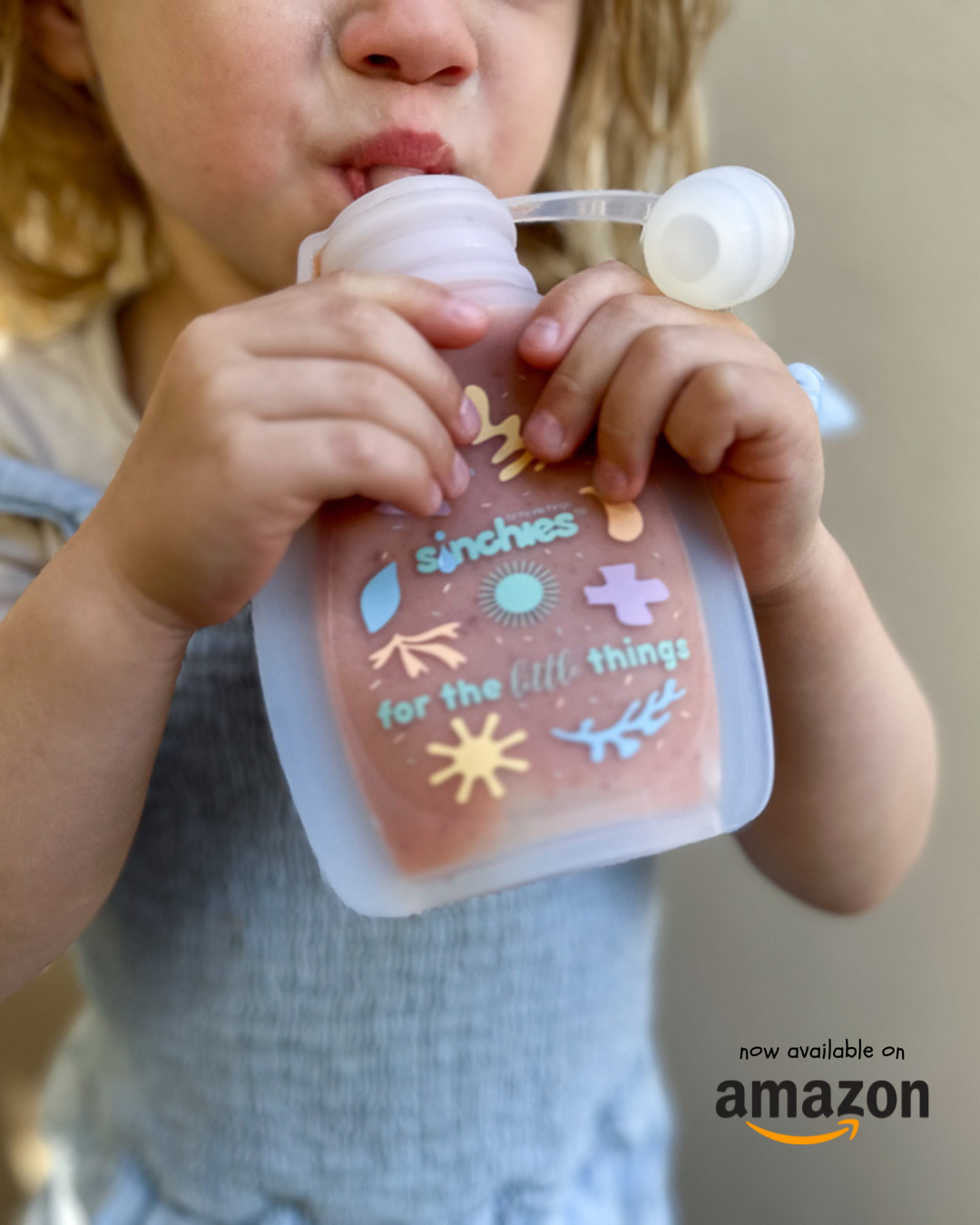 Sinchies Silicone Squeezy Pouch - White Pastel Pop