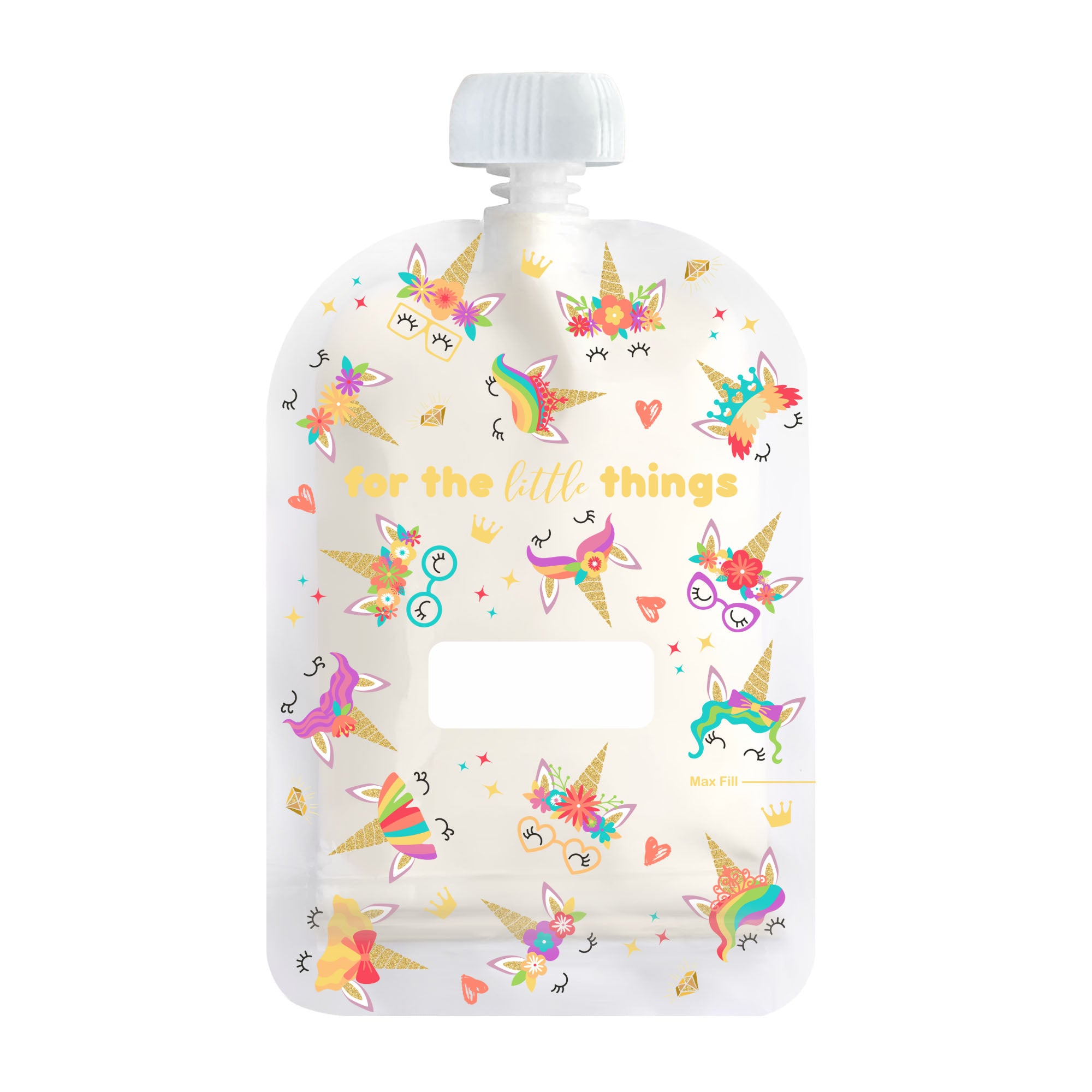 Rainbow Bright reusable food pouch