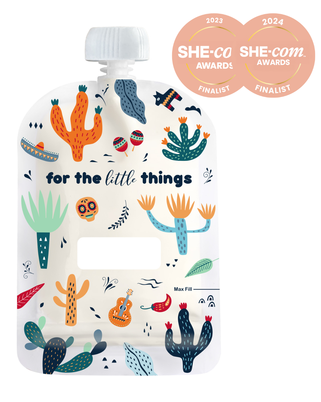 Sinchies Mexican cactus reusable food pouch