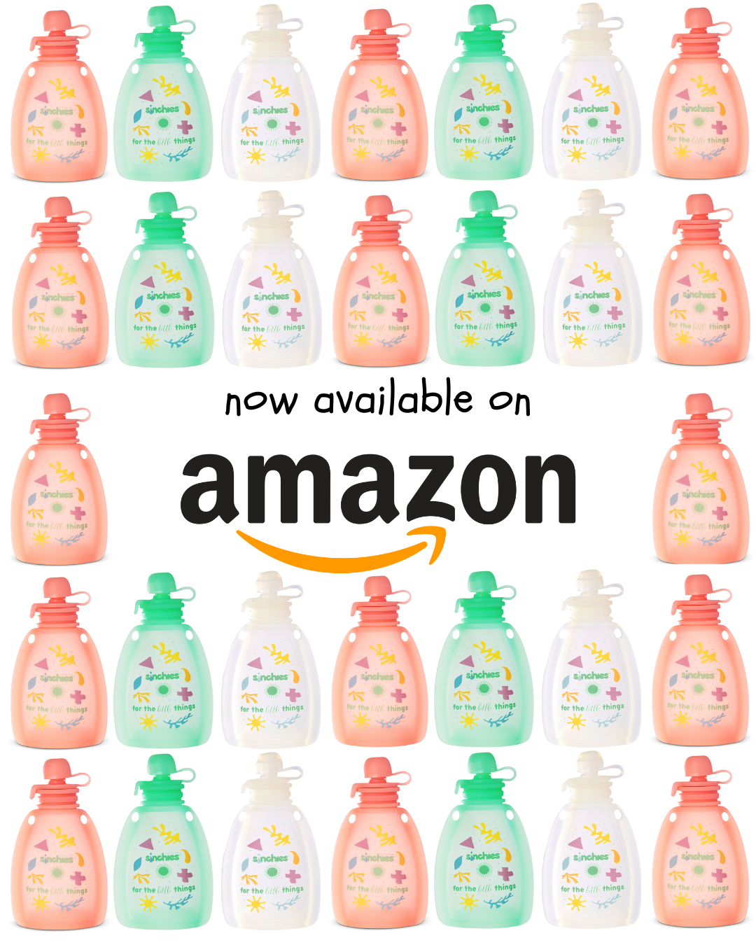 Sinchies Silicone Squeezy Pouch - Green Pastel Pop