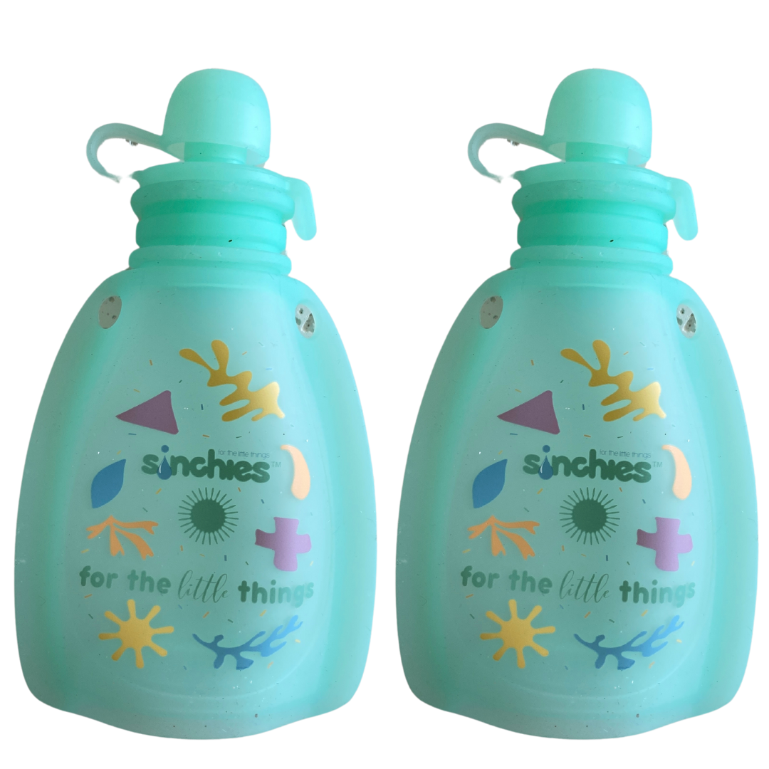 Sinchies Silicone Squeezy Pouch - Green Pastel Pop