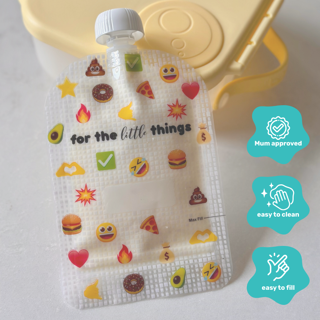 Sinchies 150ml Reusable Food Pouches - Emojis