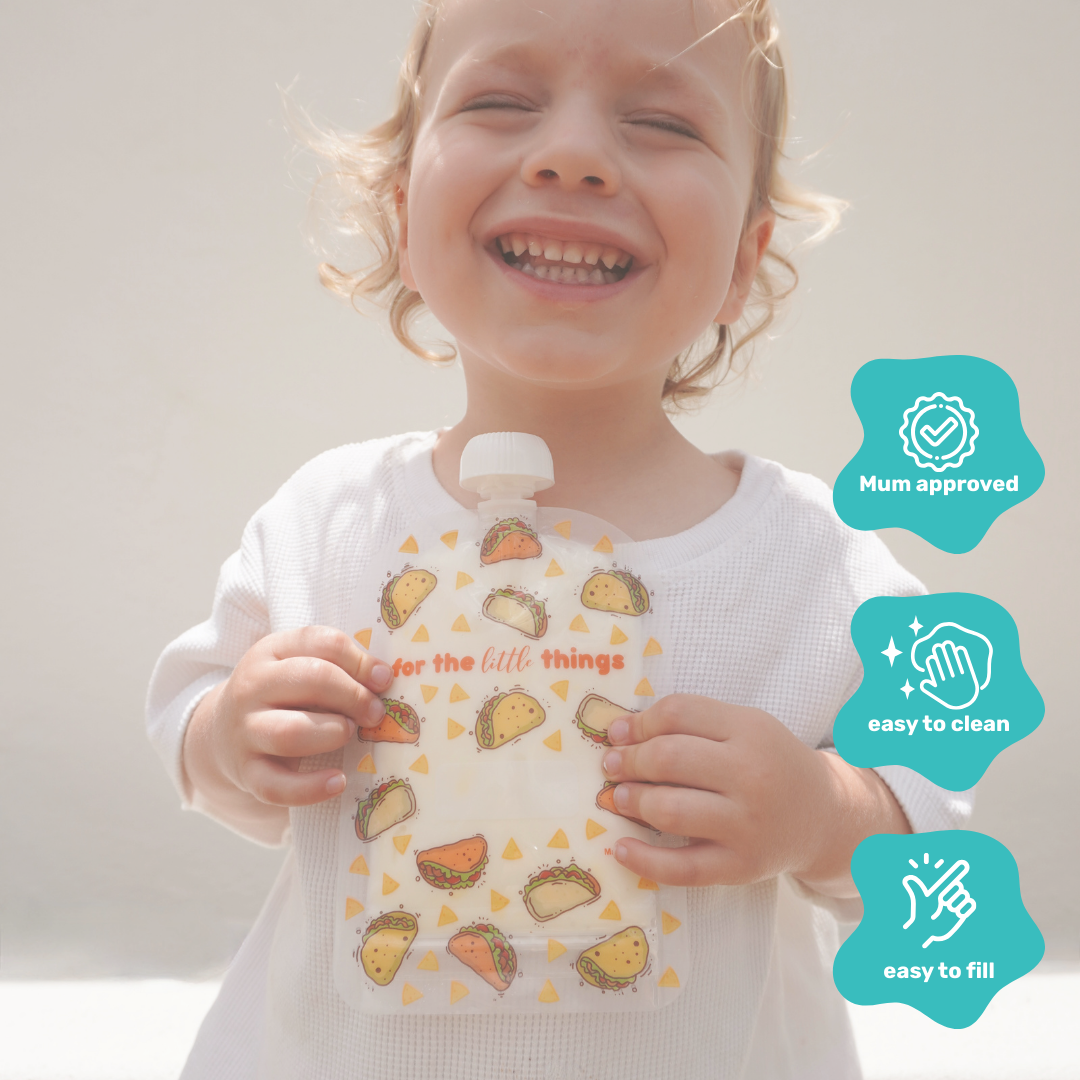 Sinchies 150ml Reusable Food Pouches - It's Raining Tacos