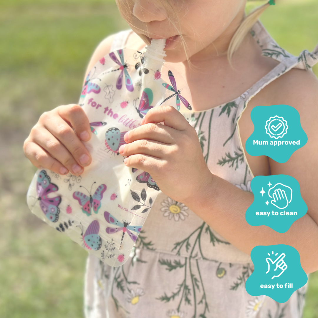 Sinchies 150ml Reusable Food Pouches - Flutterbys