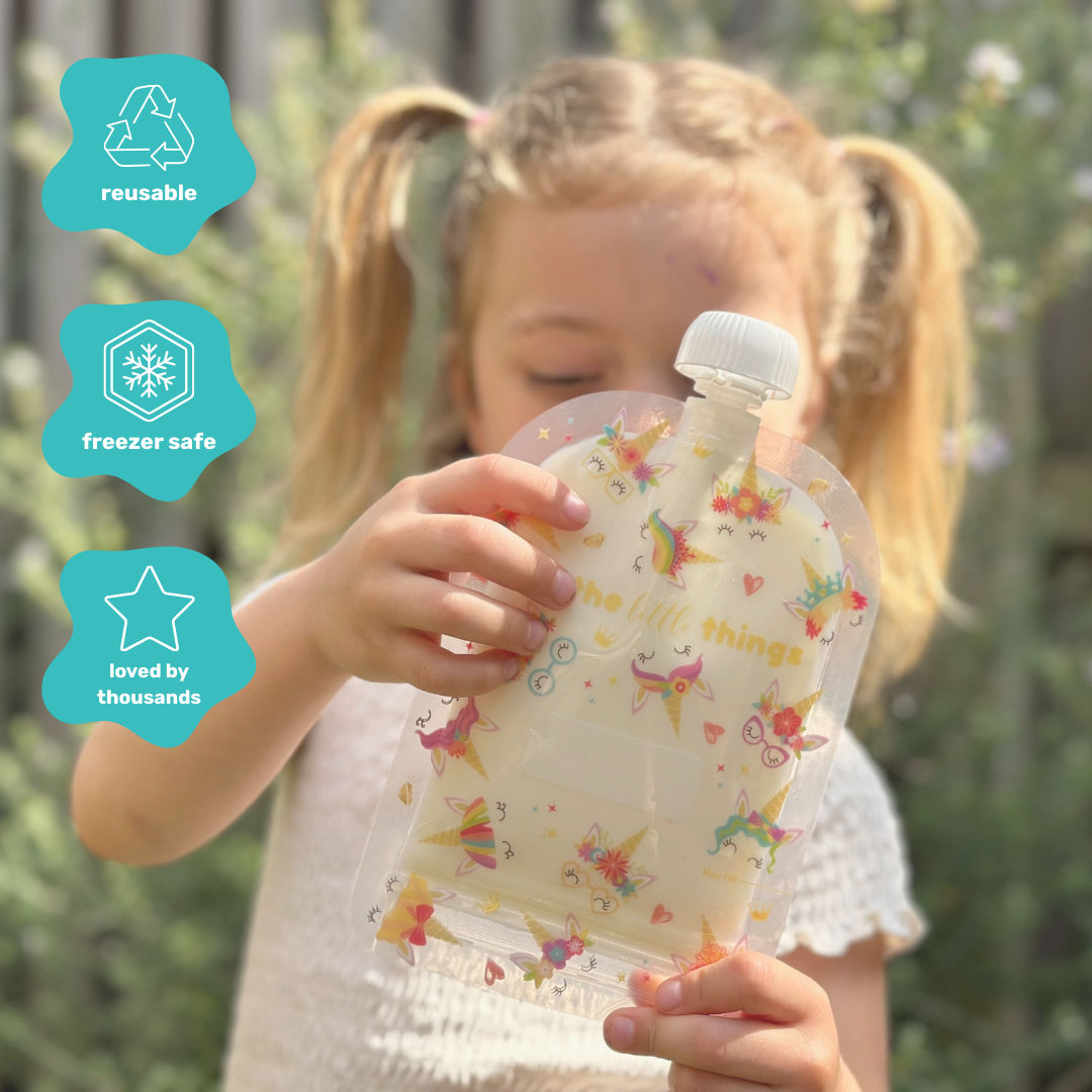 Sinchies 150ml Reusable Food Pouches - Rainbow Bright