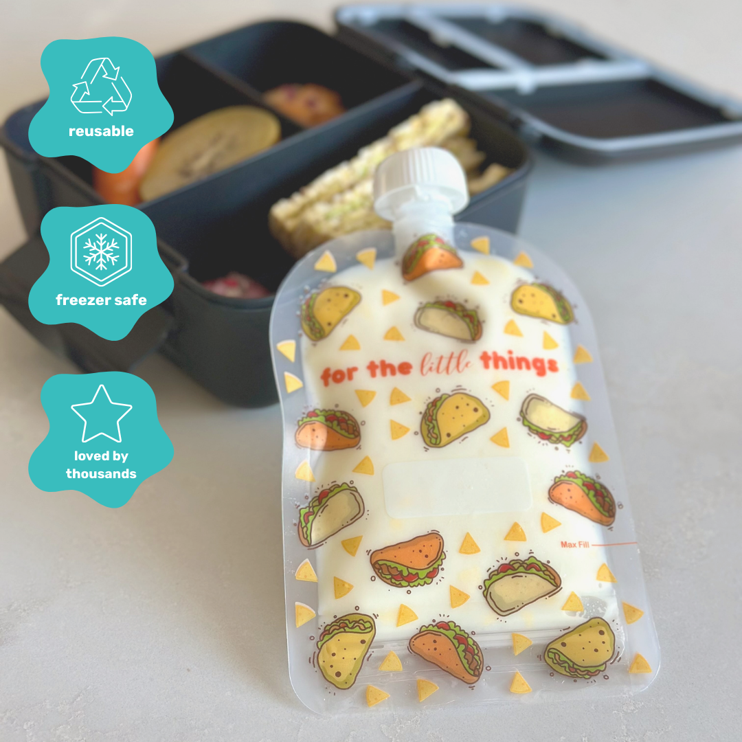 Sinchies 150ml Reusable Food Pouches - It's Raining Tacos