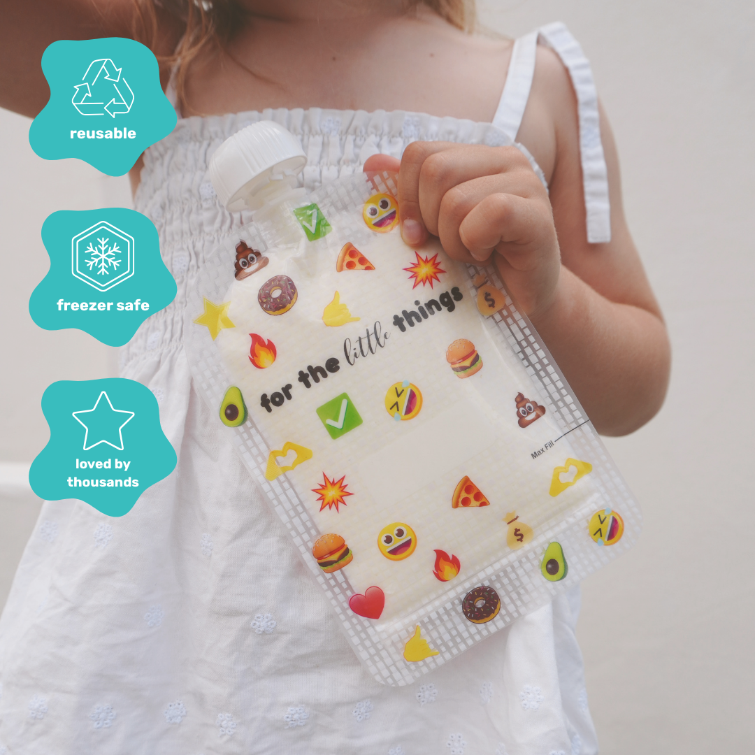 Sinchies 150ml Reusable Food Pouches - Emojis