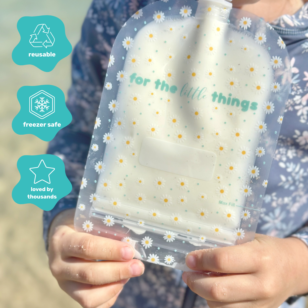 Sinchies 150ml Reusable Food Pouches - Daisies