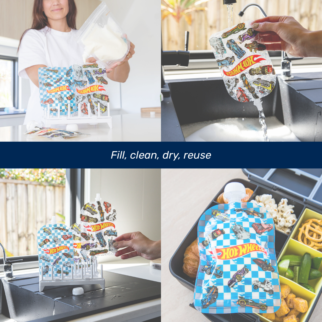 Sinchies 150ml Reusable Food Pouches - Hot Wheels™ - Pit Stop