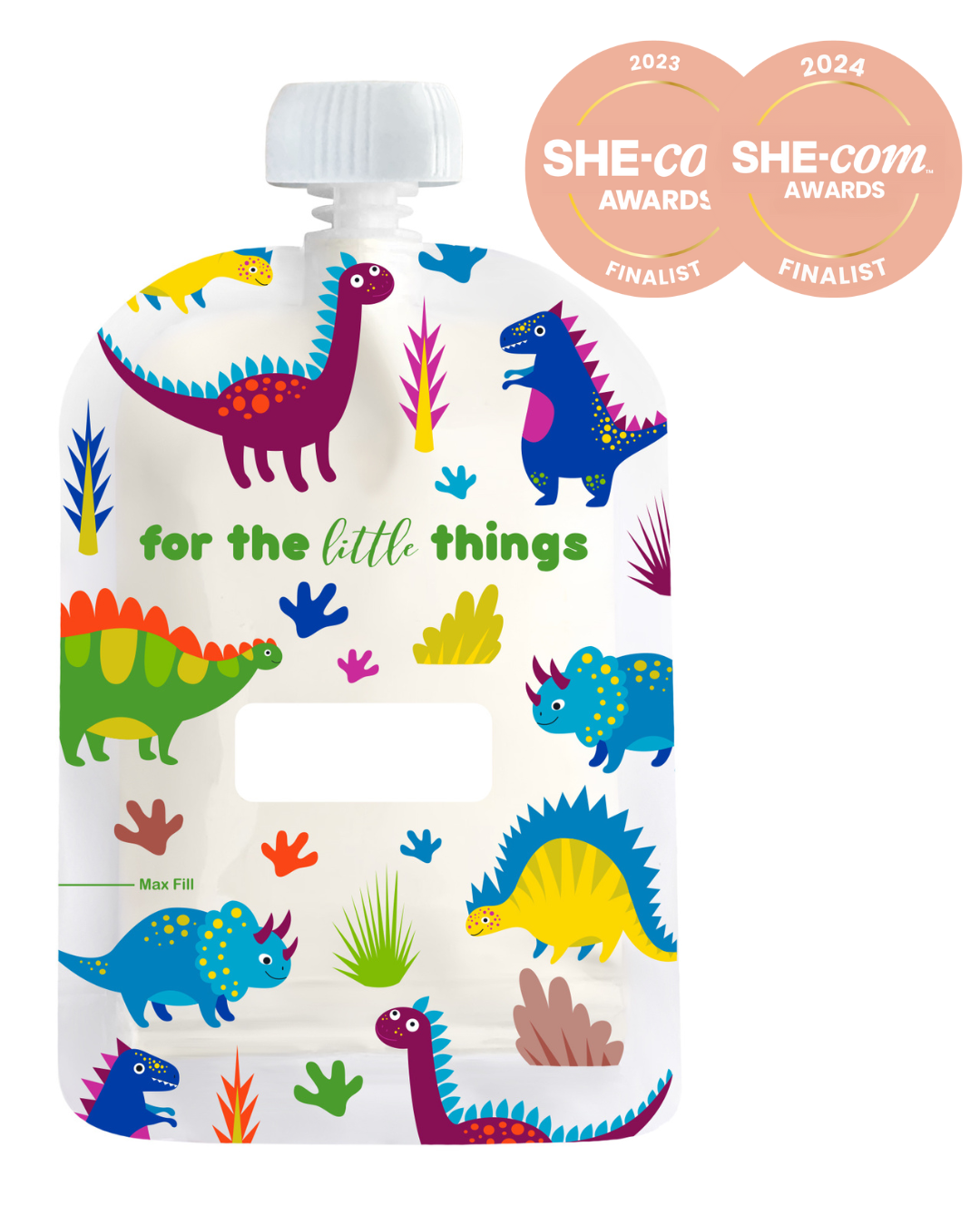 Sinchies 150ml Reusable Food Pouches - Dinosaurs