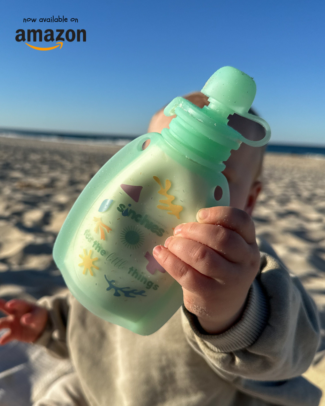 Sinchies Silicone Squeezy Pouch - Green Pastel Pop