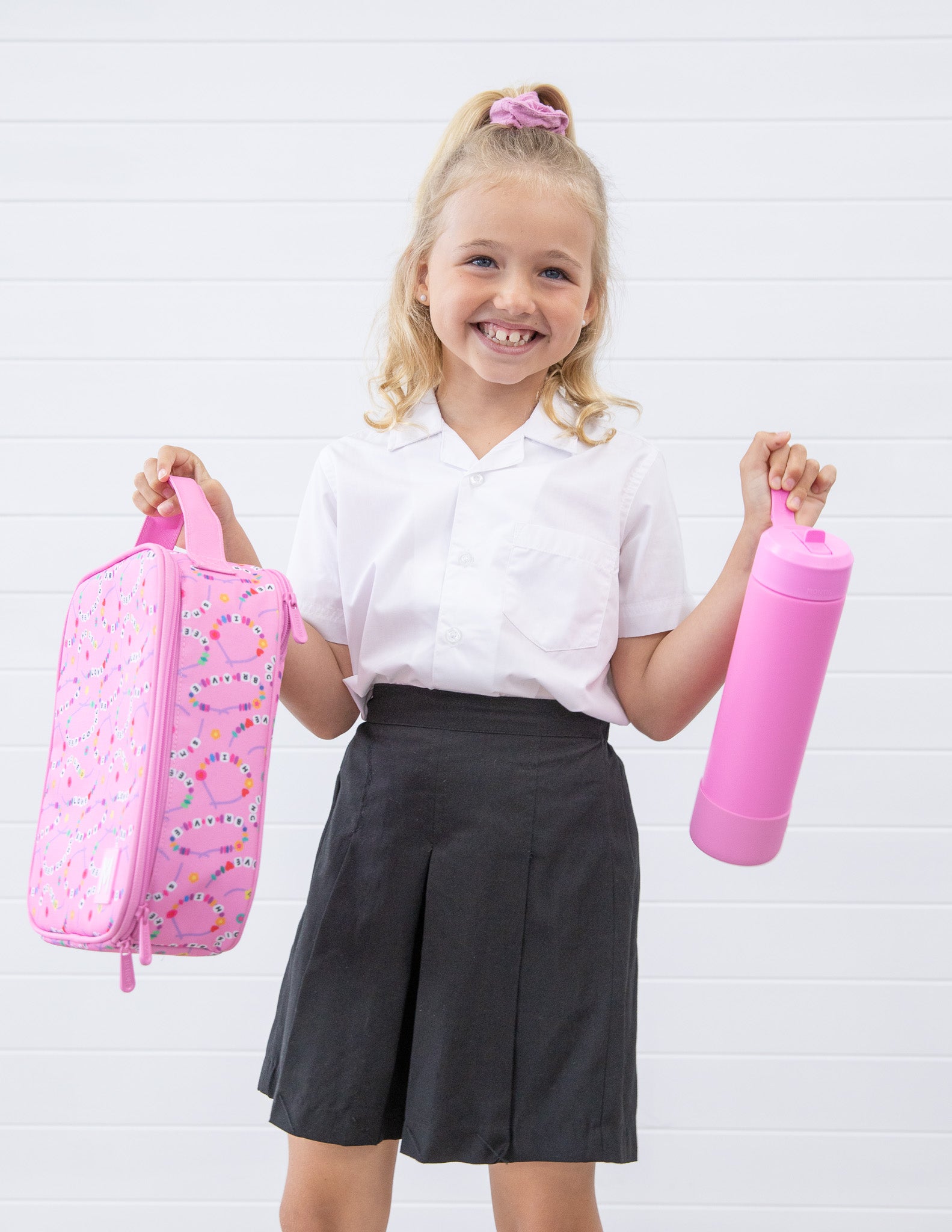 Floss pink sipper lid and straw and water bottle