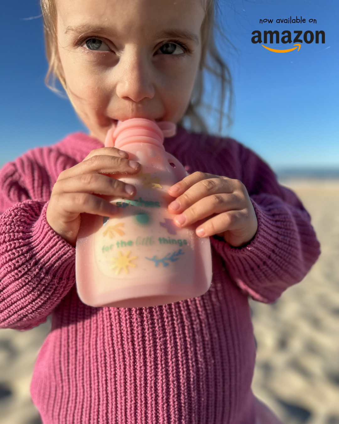 Sinchies Silicone Squeezy Pouch - Pink Pastel Pop