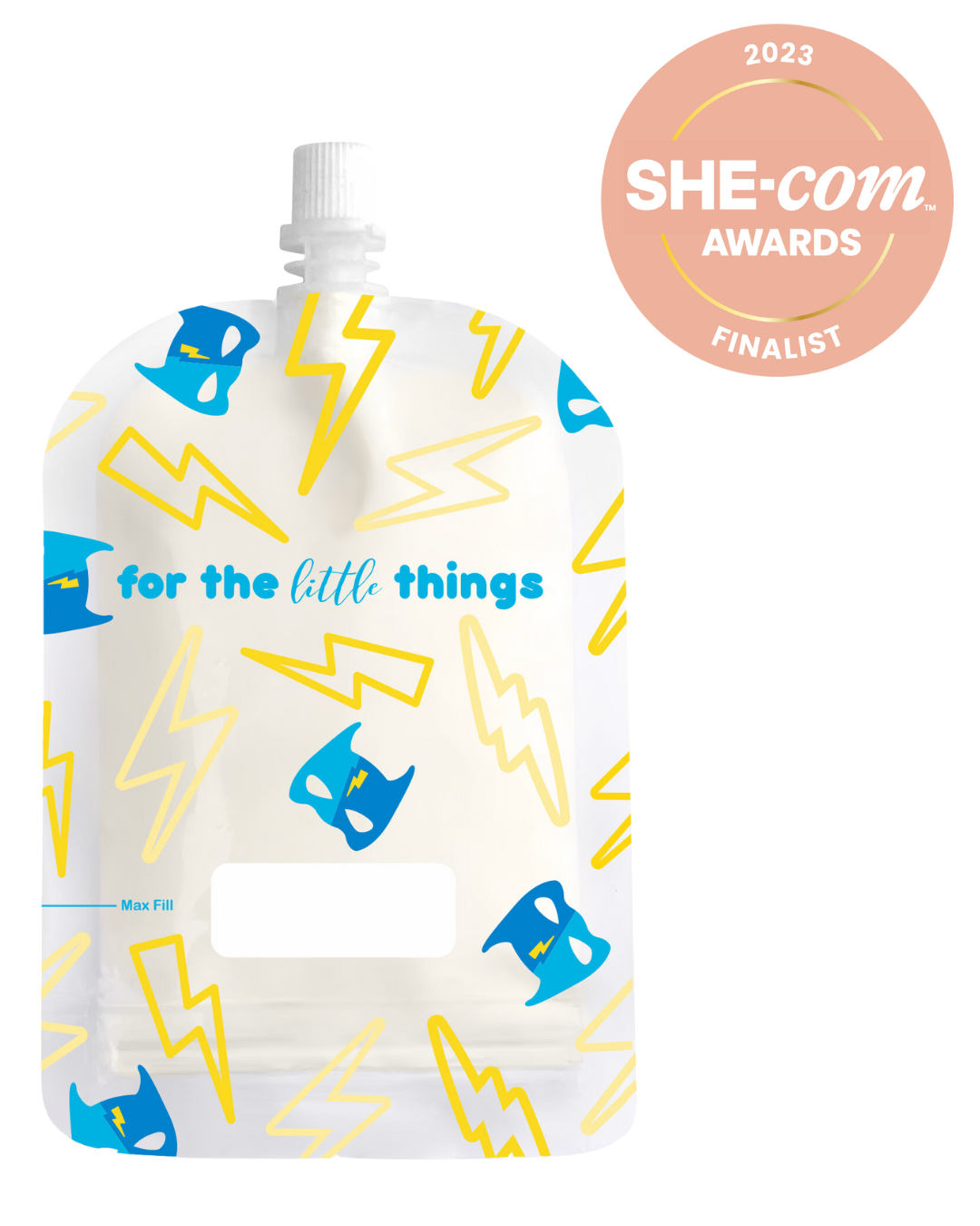 Lightning superhero reusable food pouch