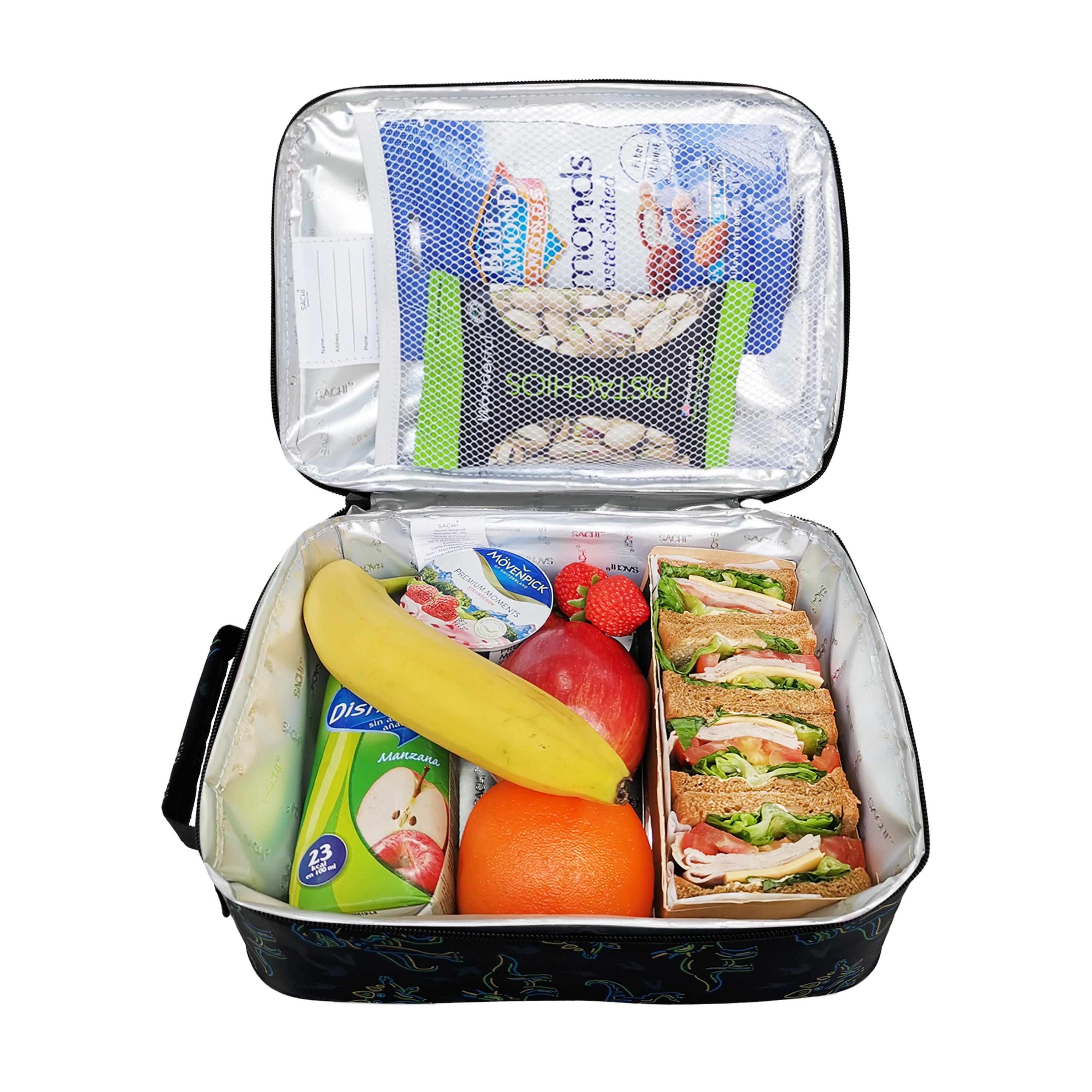 Neon dinosaur insulated junior lunch bag Sachi