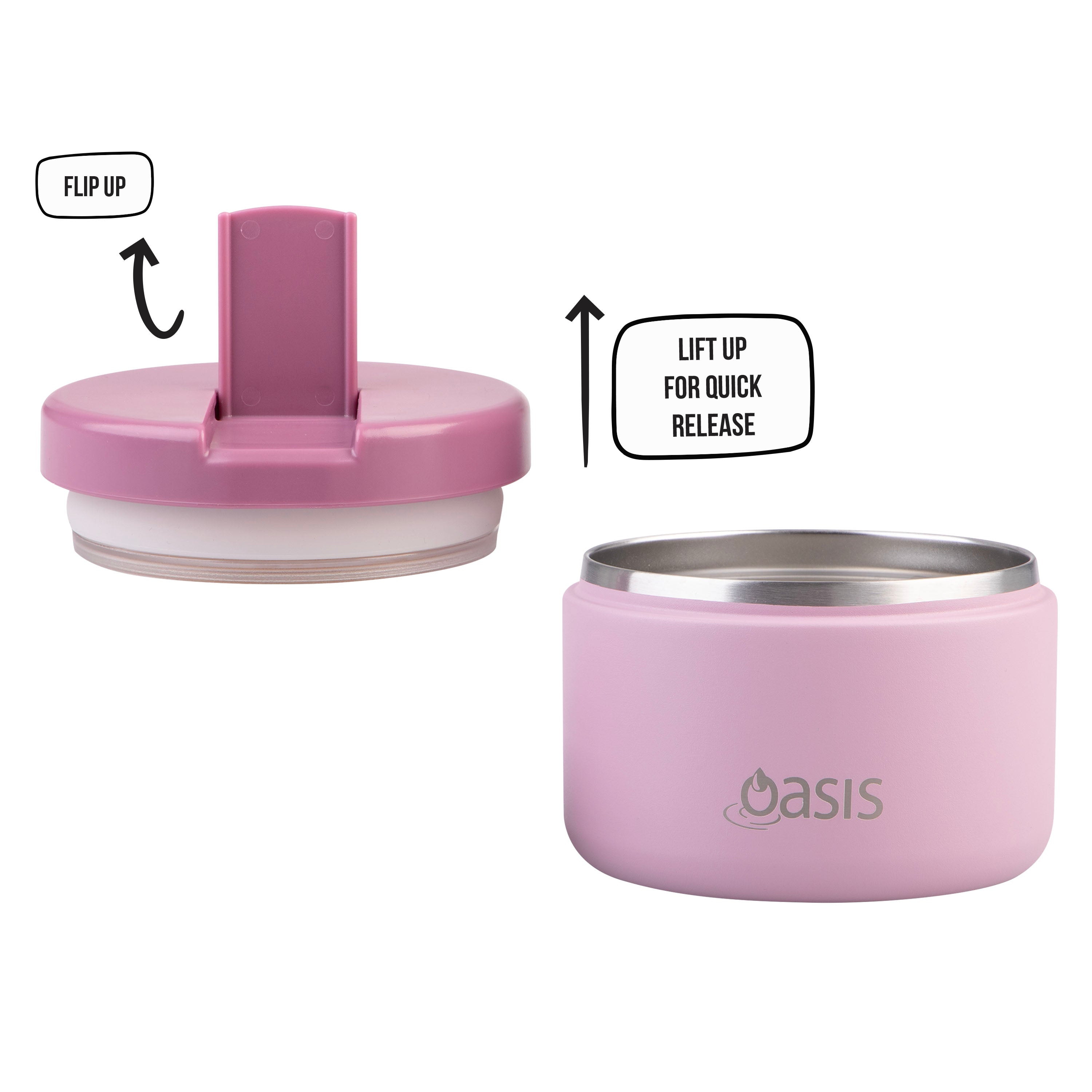 Oasis Stainless Steel Food Jar (300ml) - blush