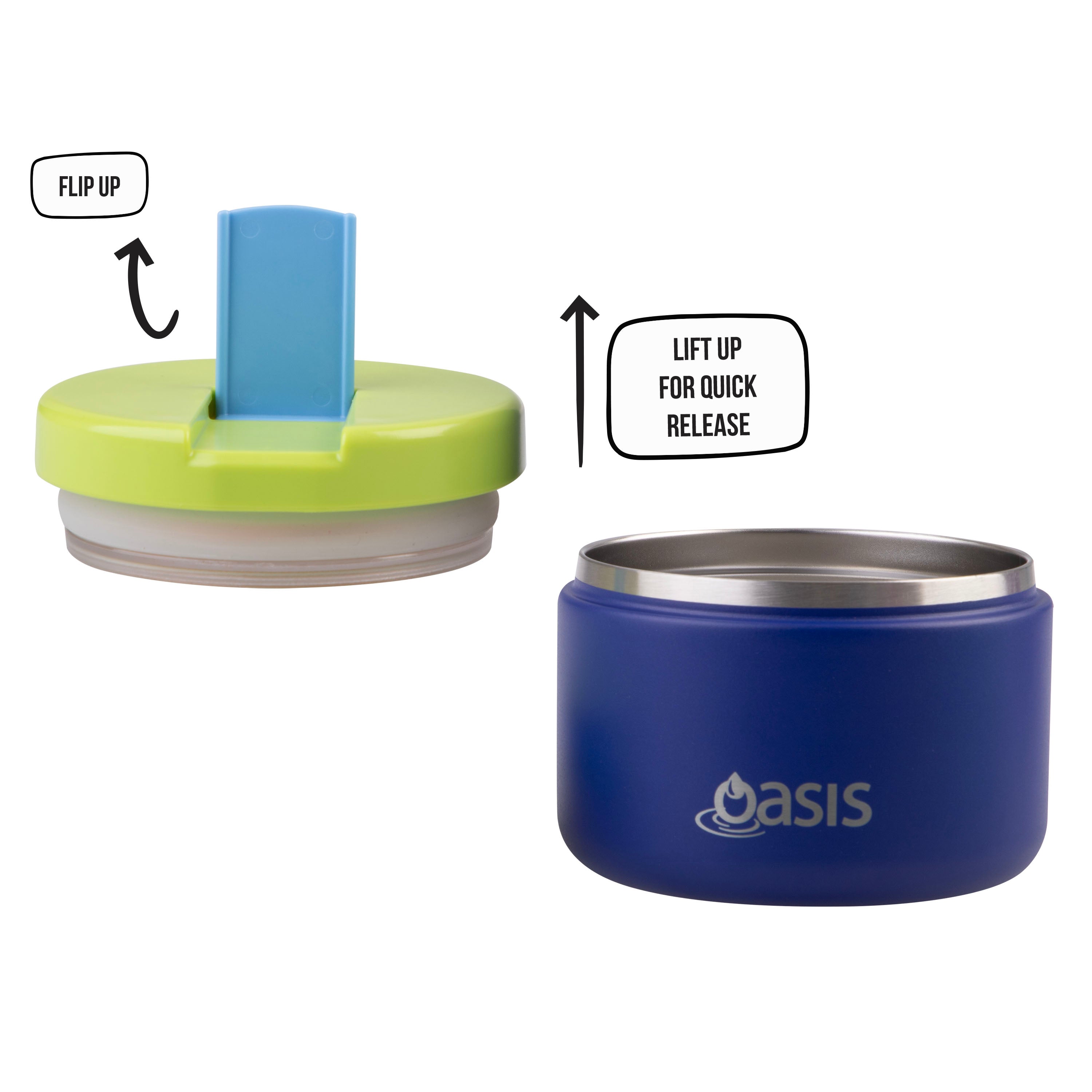 Oasis Stainless Steel Food Jar (300ml) - peacock blue
