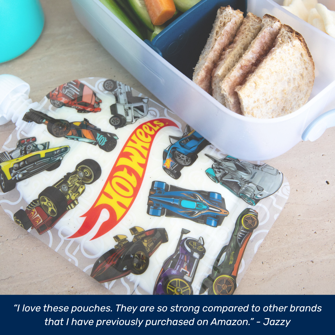 Sinchies 150ml Reusable Food Pouches - Hot Wheels™ - Pit Stop