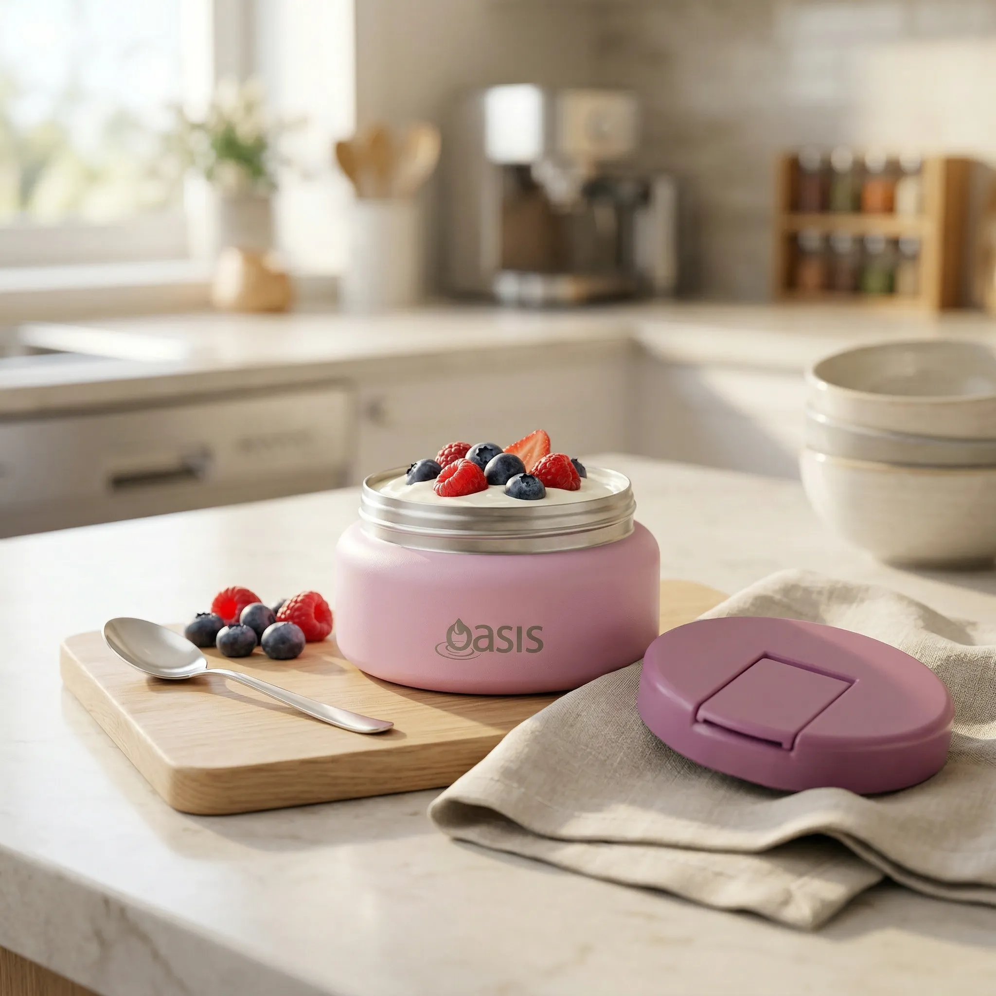 Oasis Stainless Steel Food Jar (230ml) - blush
