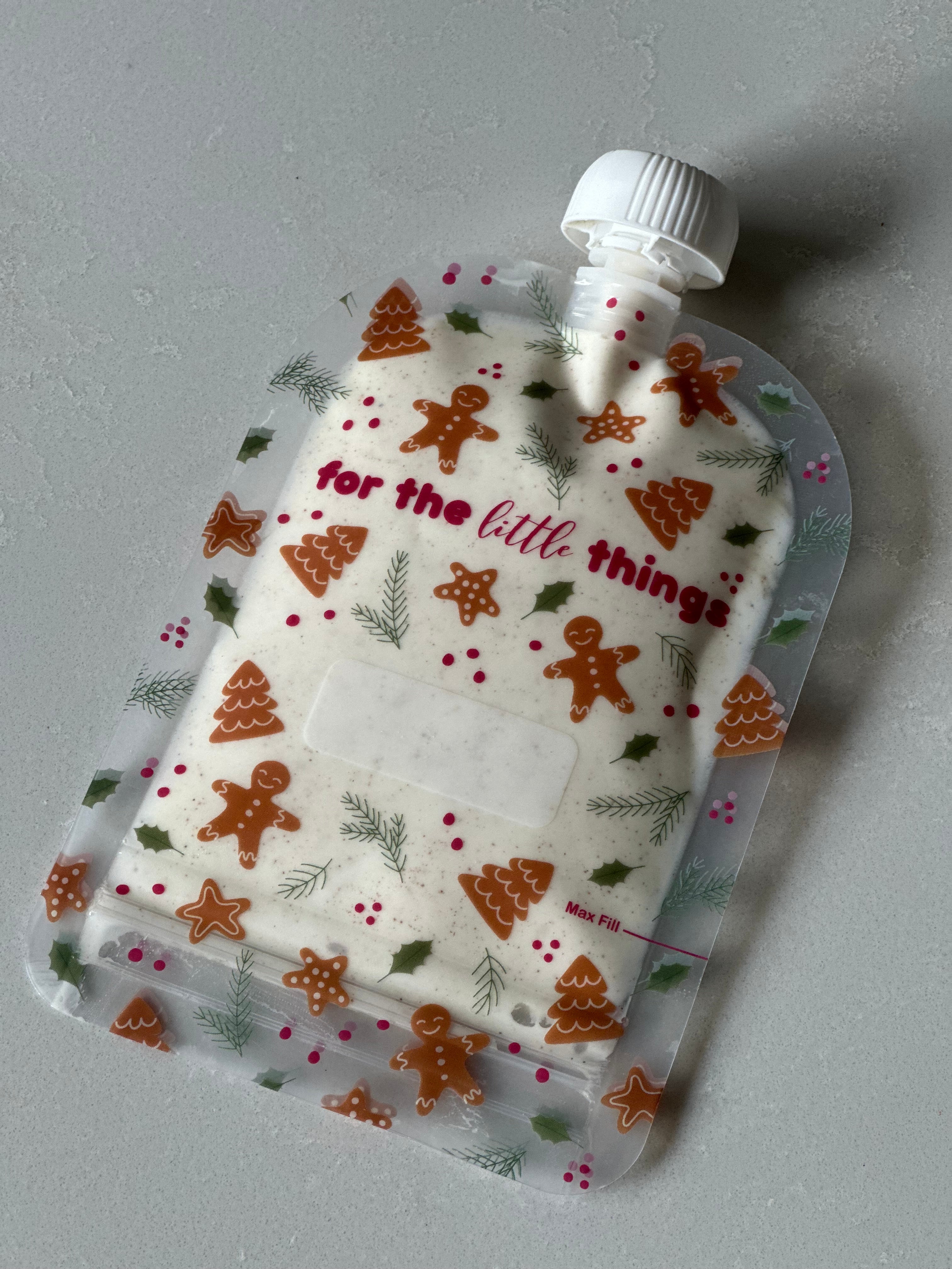 Sinchies 150ml Reusable Food Pouches - Gingerbread Men