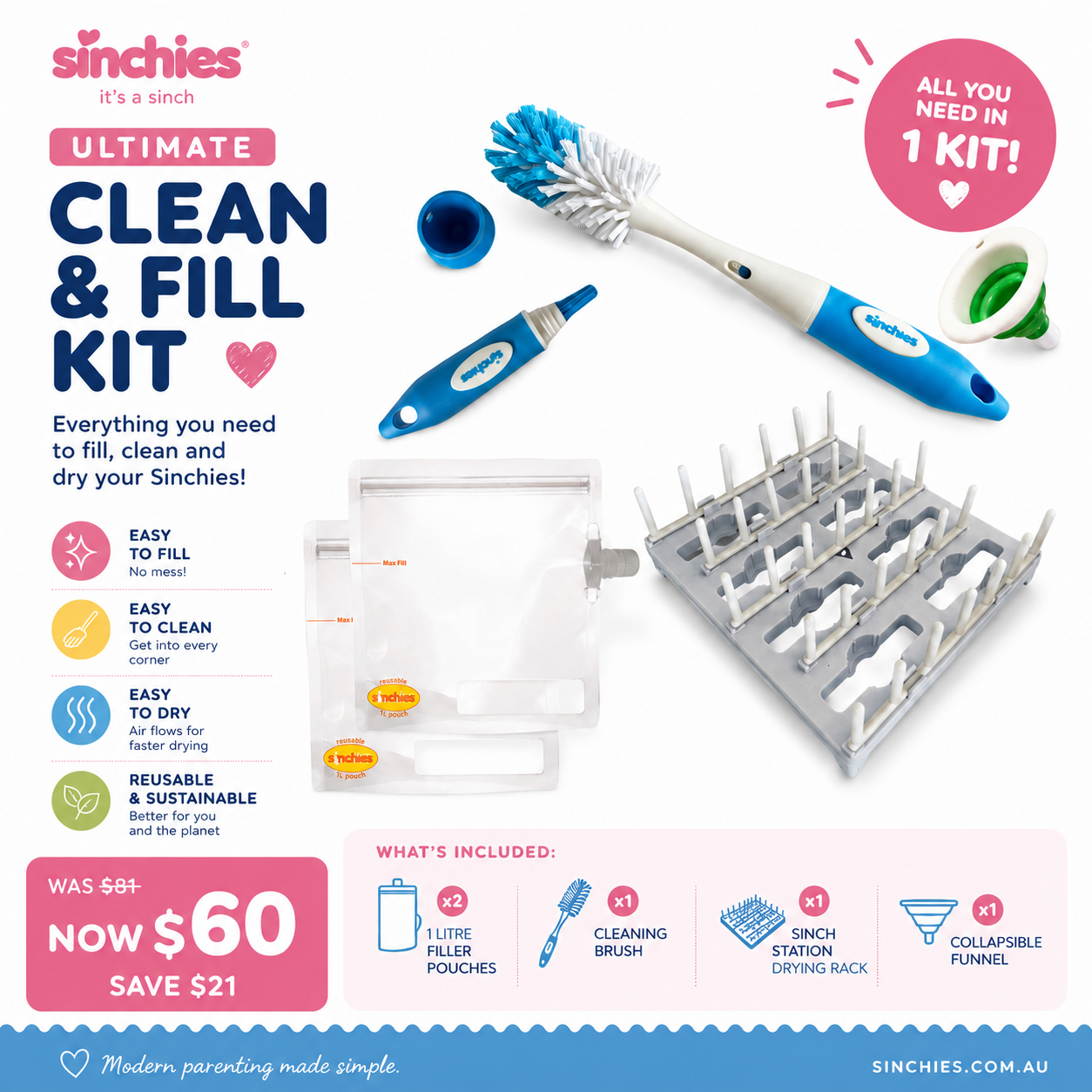 Sinchies Ultimate Clean & Fill Kit