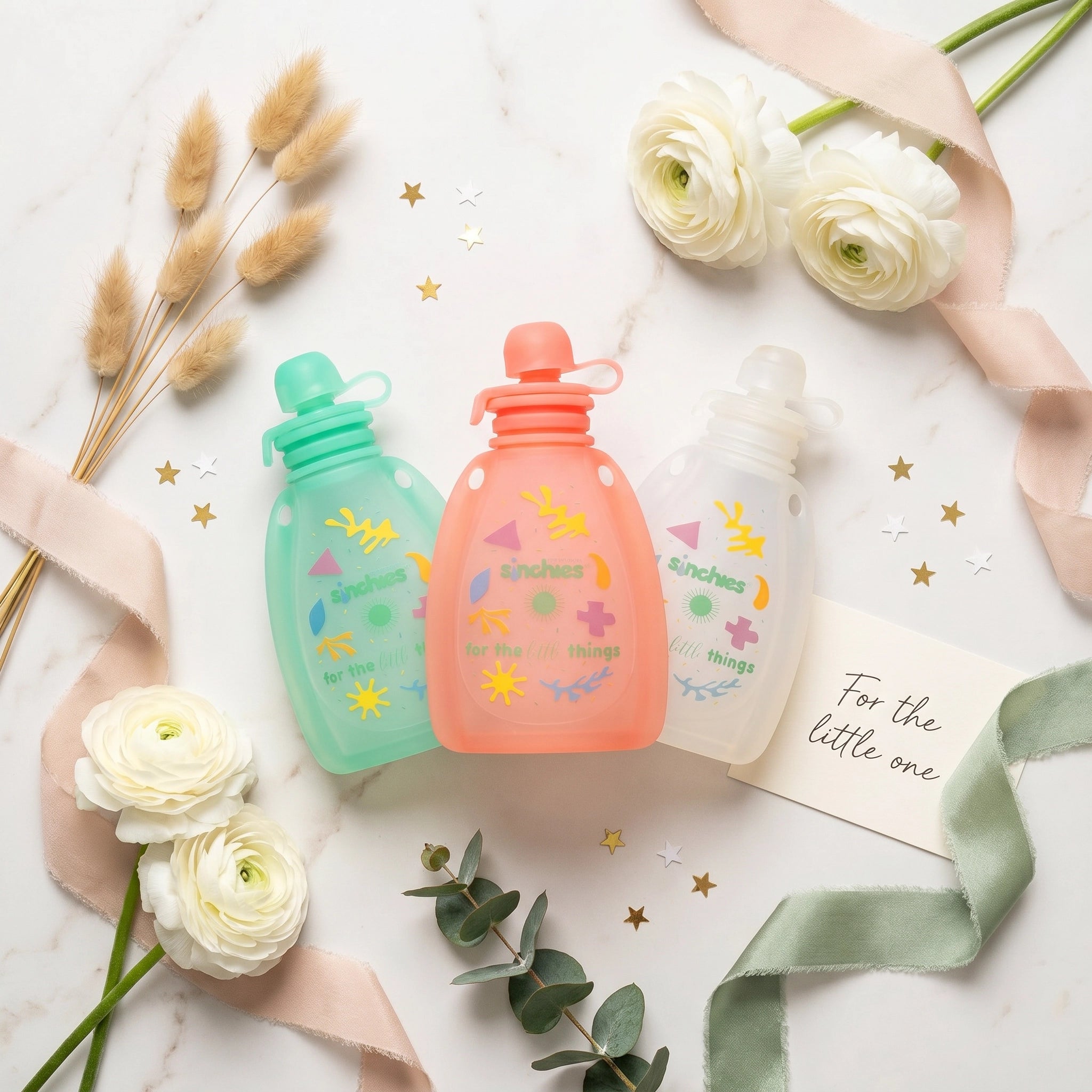 Sinchies Silicone Squeezy Pouch - Green Pastel Pop