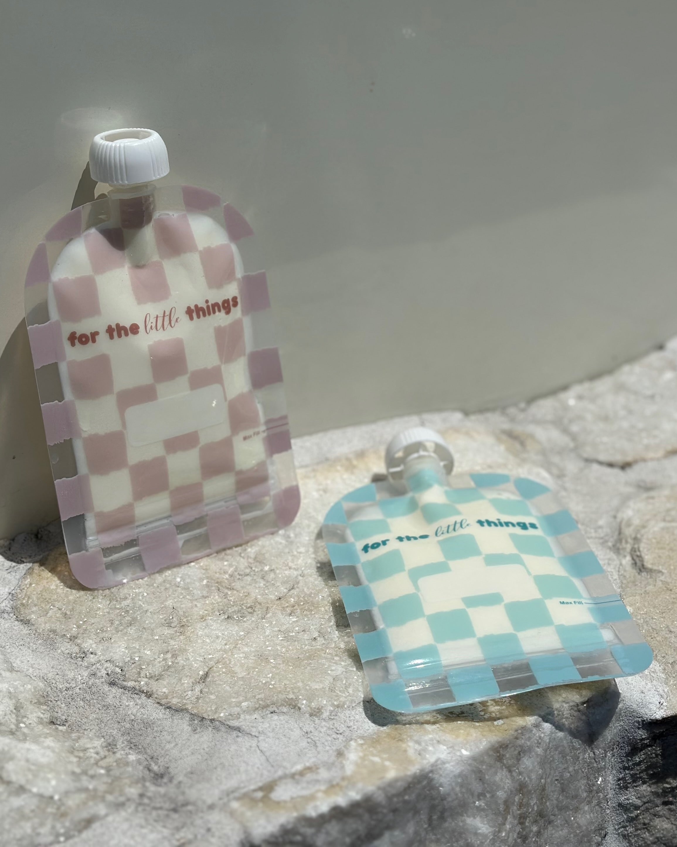 Sinchies 150ml Reusable Food Pouches - Checkmate Blush