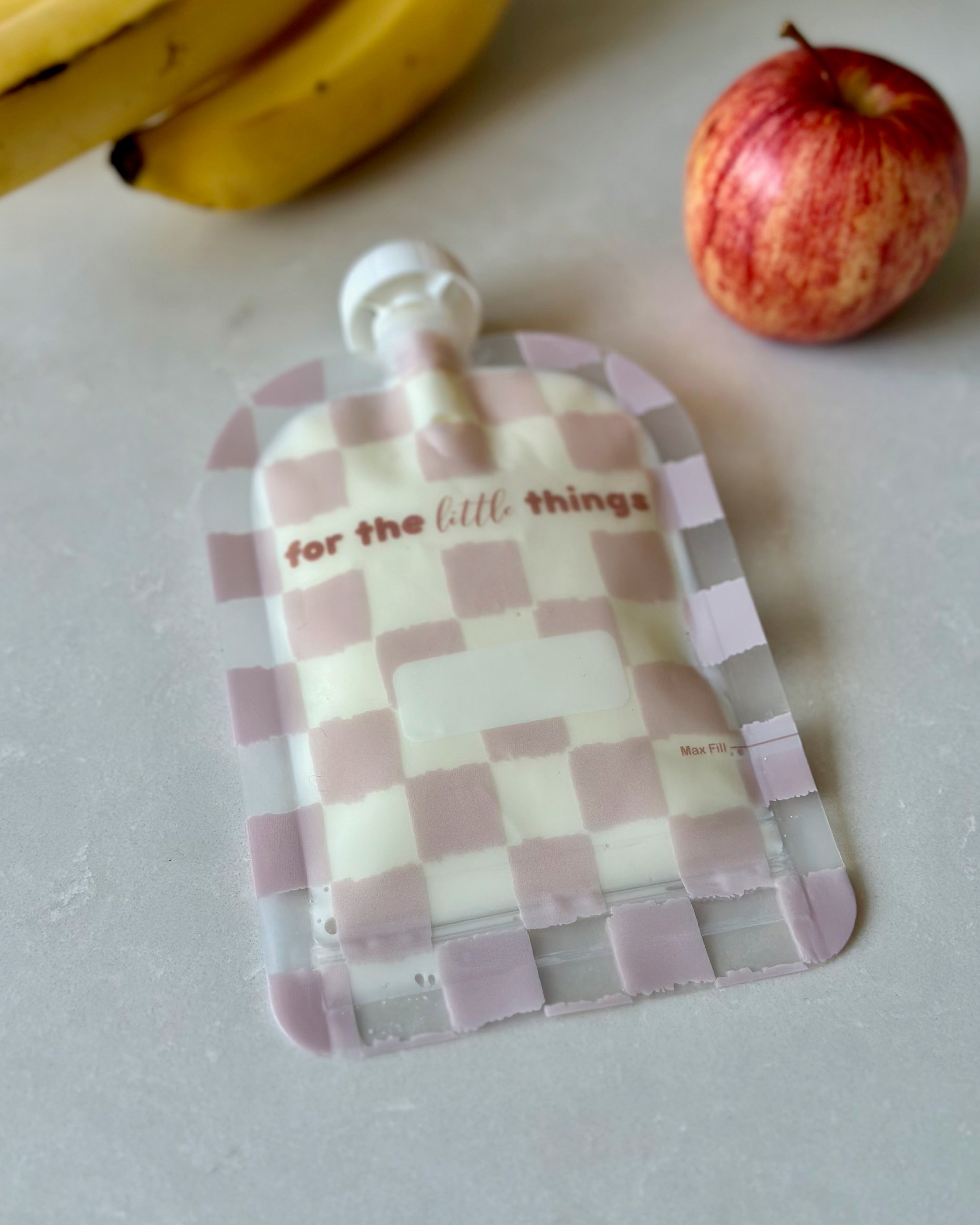 Sinchies 150ml Reusable Food Pouches - Checkmate Blush