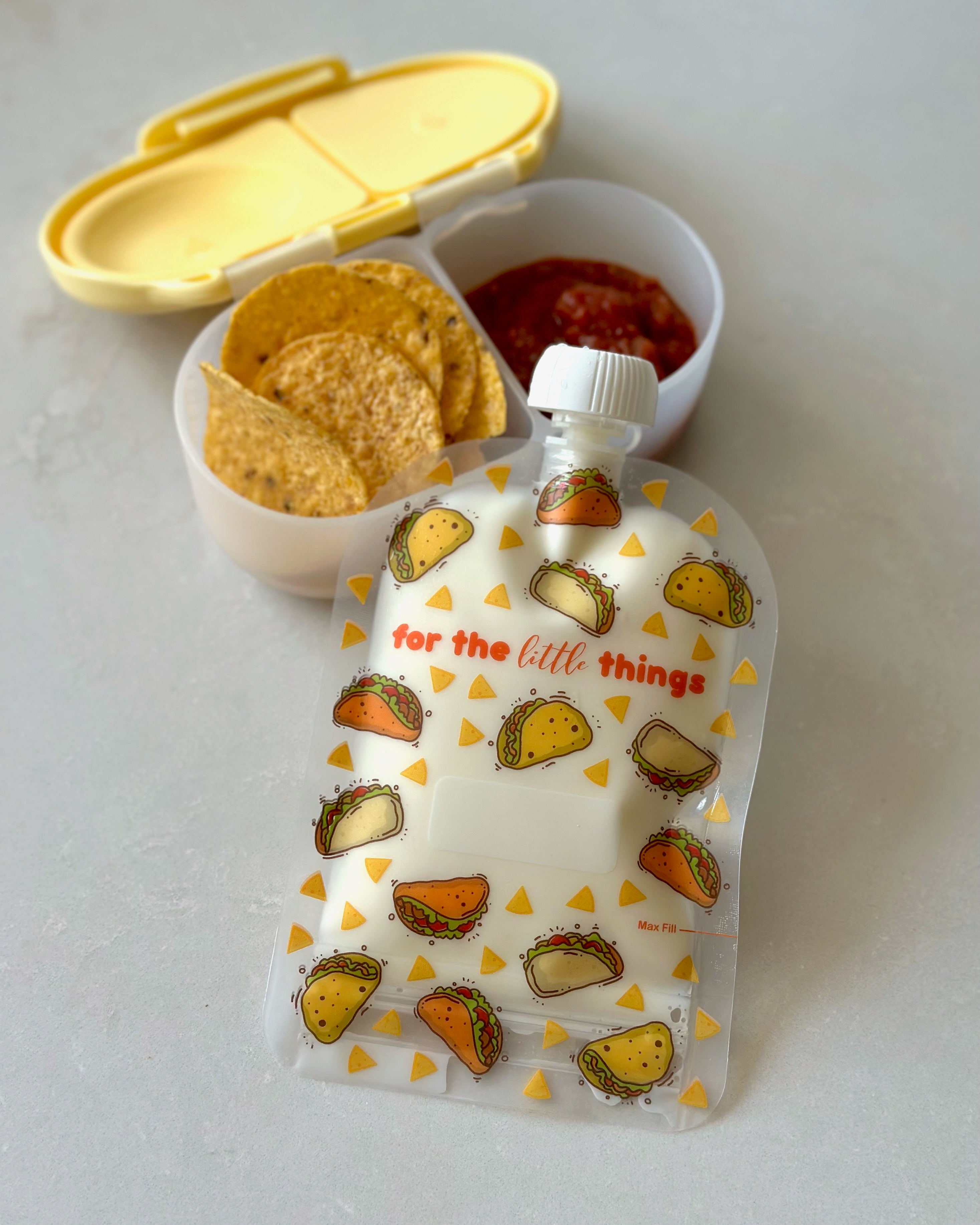 Sinchies 150ml Reusable Food Pouches - It's Raining Tacos